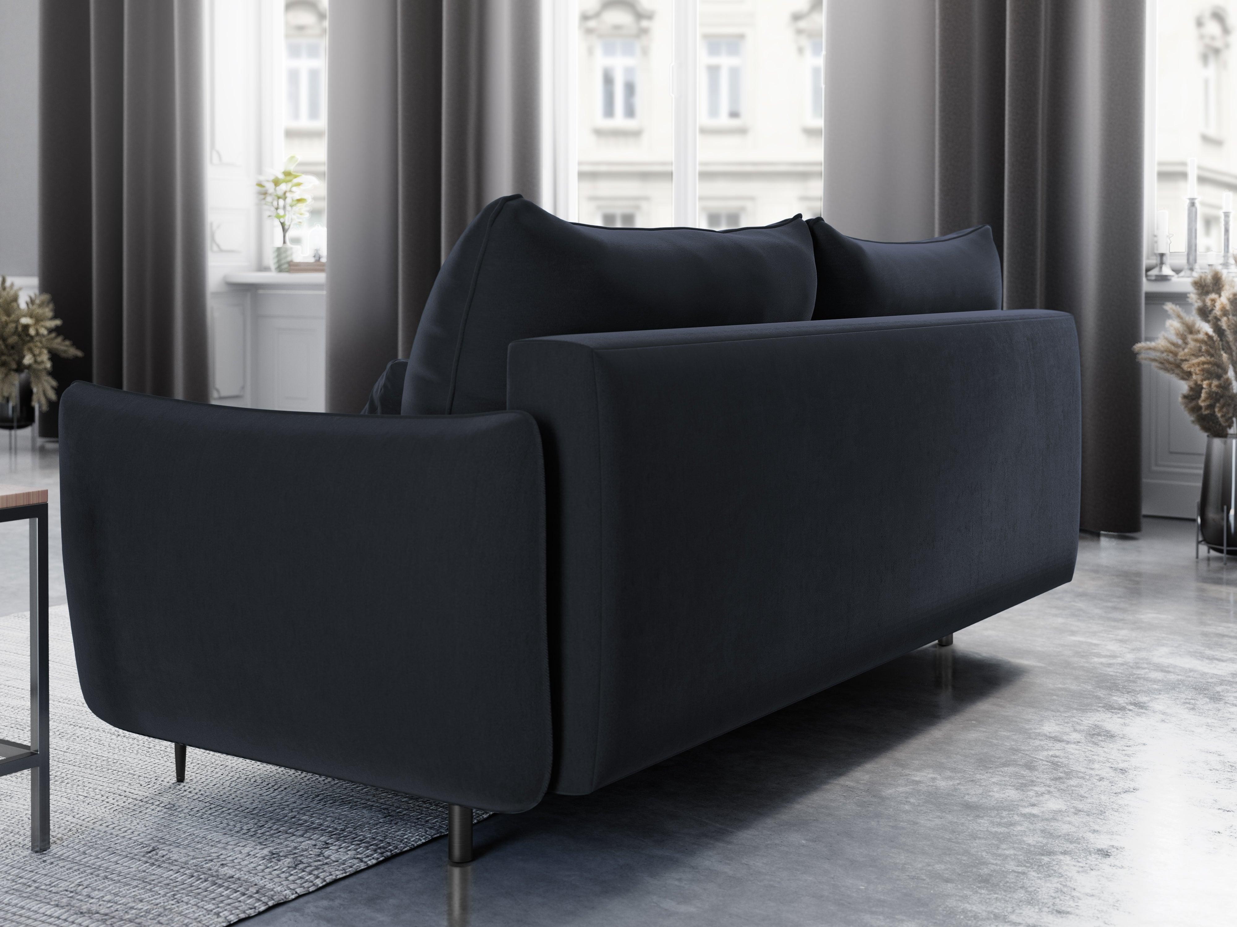 Sofa aksamitna z funkcją spania VERMONT granatowy Cosmopolitan Design    Eye on Design