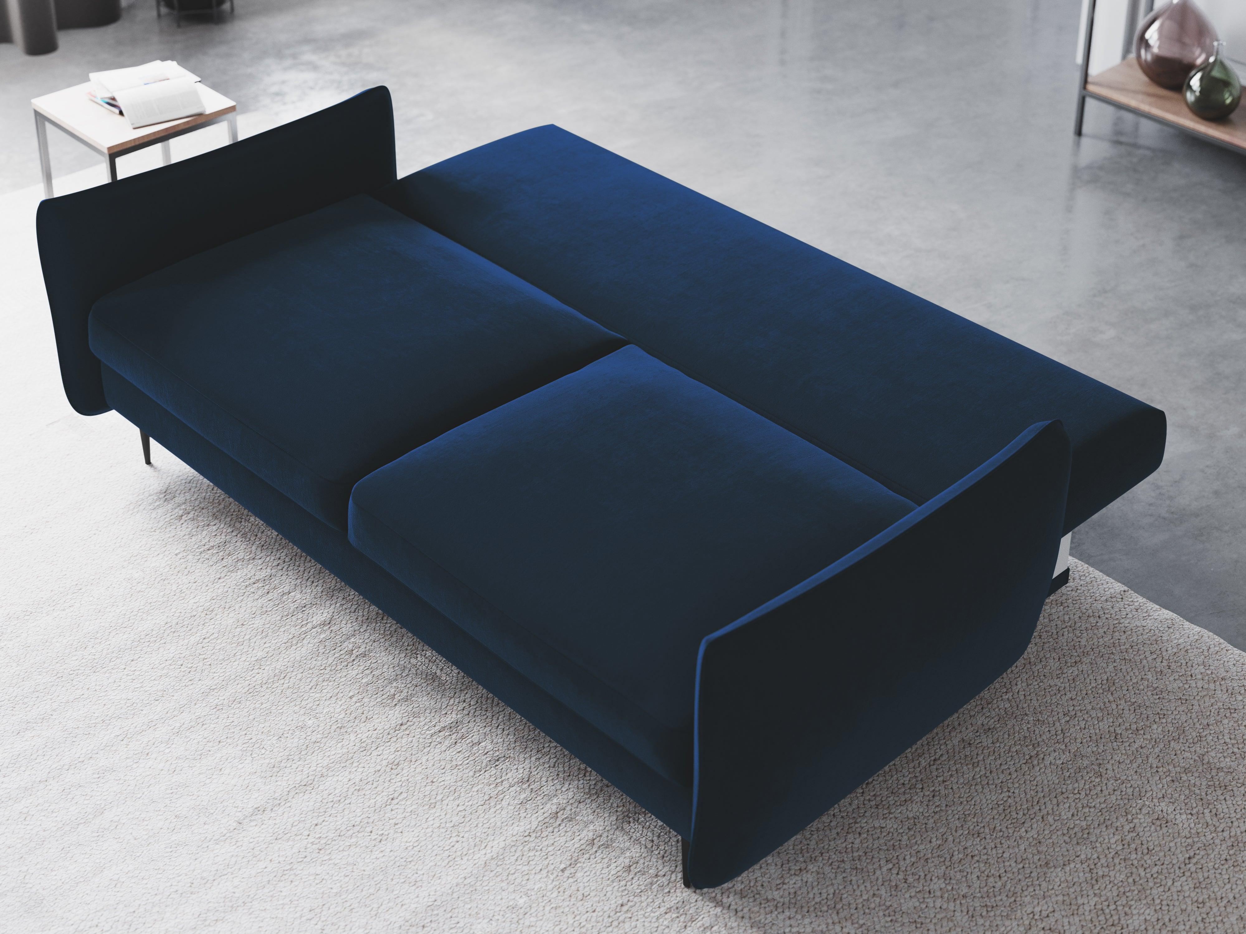 Sofa aksamitna z funkcją spania VERMONT królewski niebieski Cosmopolitan Design    Eye on Design