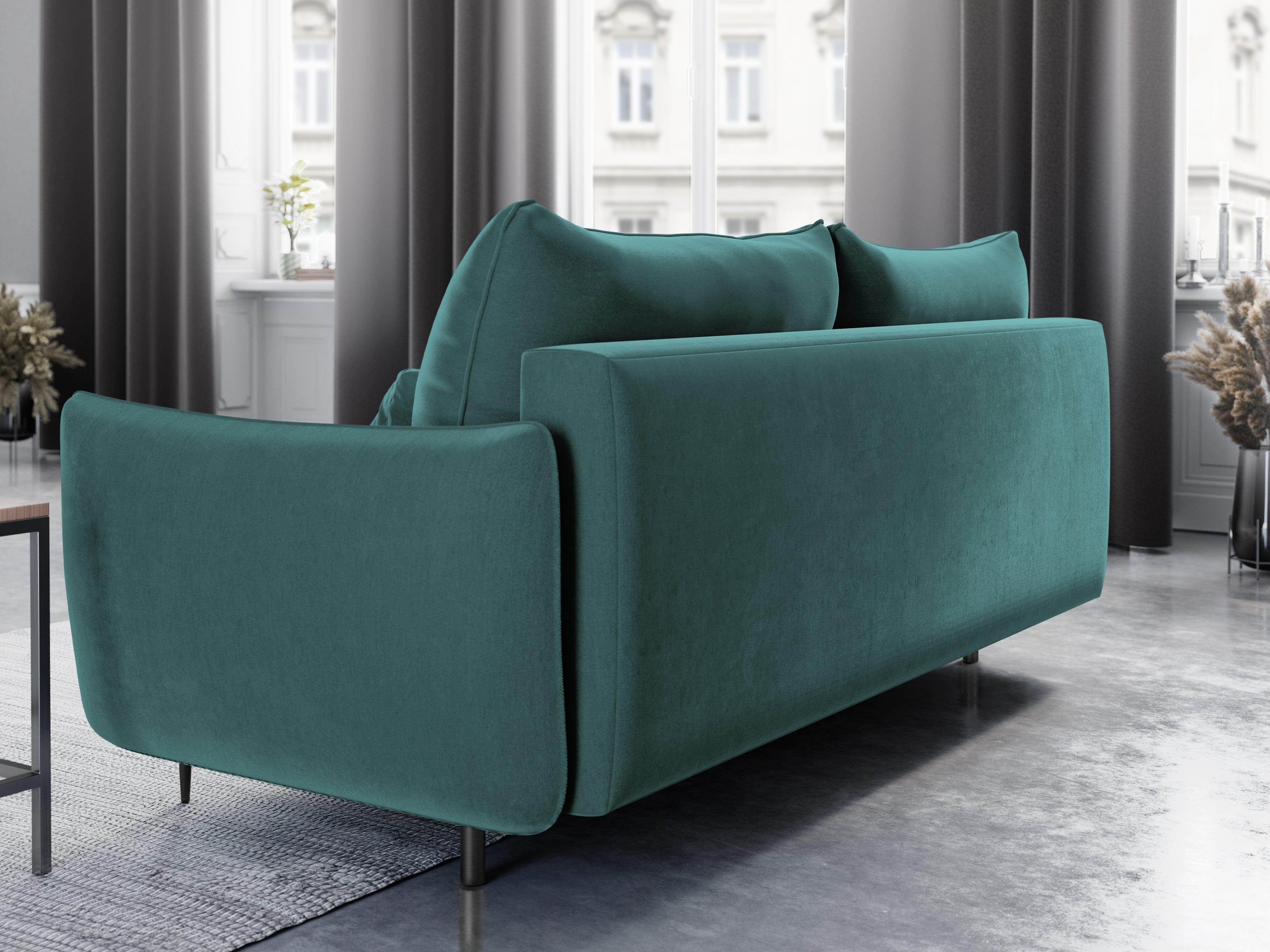 Sofa aksamitna z funkcją spania VERMONT petrol Cosmopolitan Design    Eye on Design