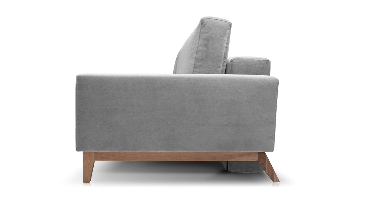 Duna folding sofa with an oak base