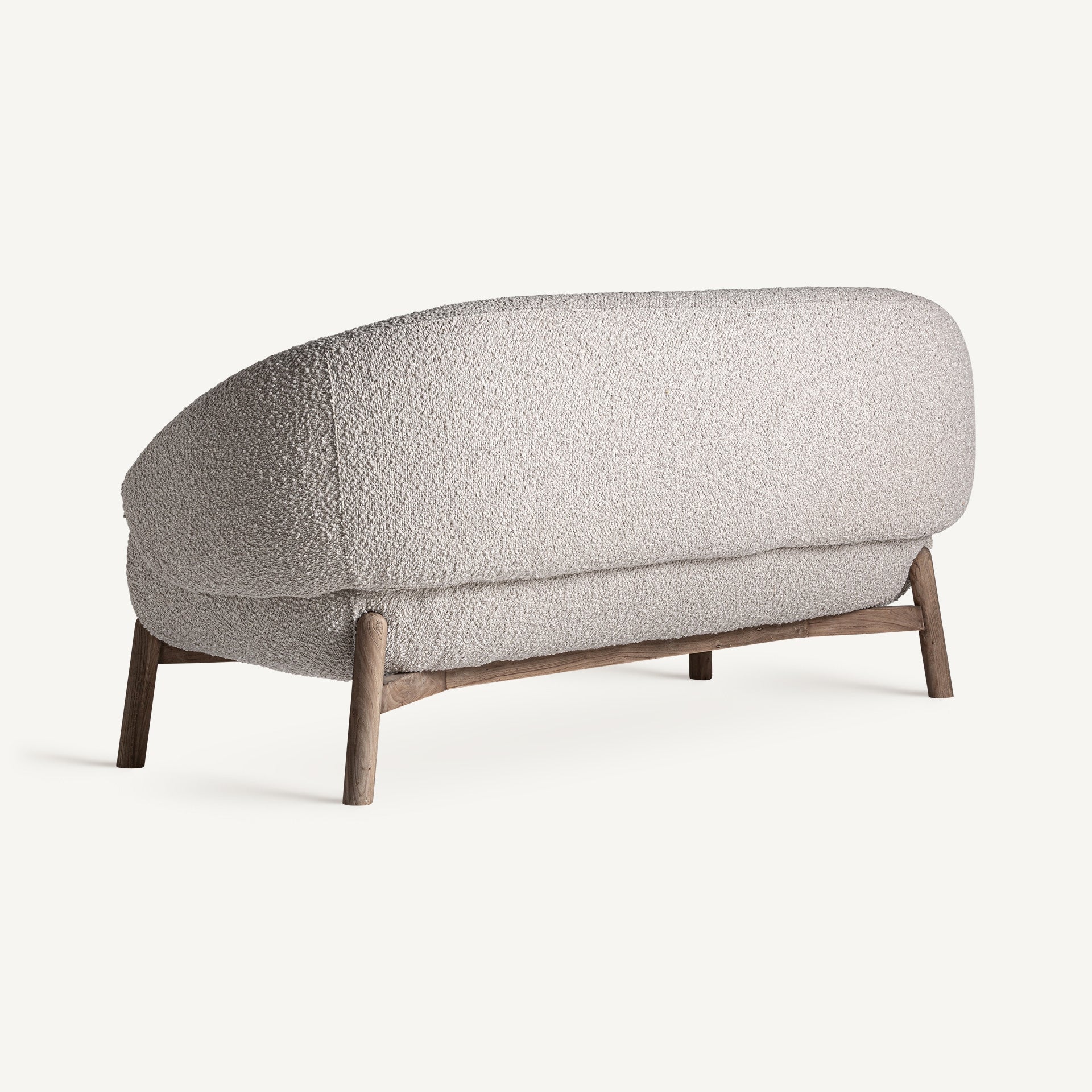Sofa JACQUARD beige mit Holzgestell