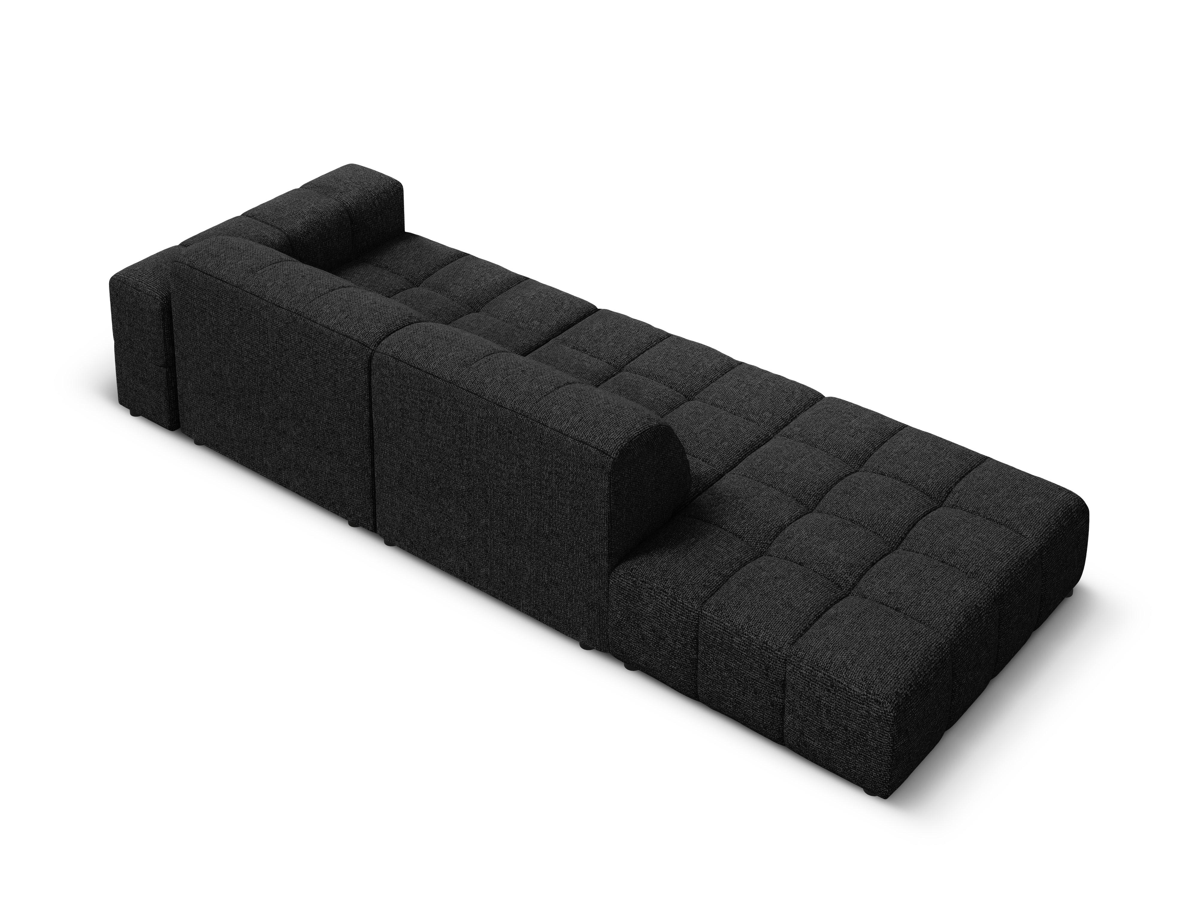 Sofa lewostronna 3-osobowa CHICAGO czarny szenil Cosmopolitan Design    Eye on Design