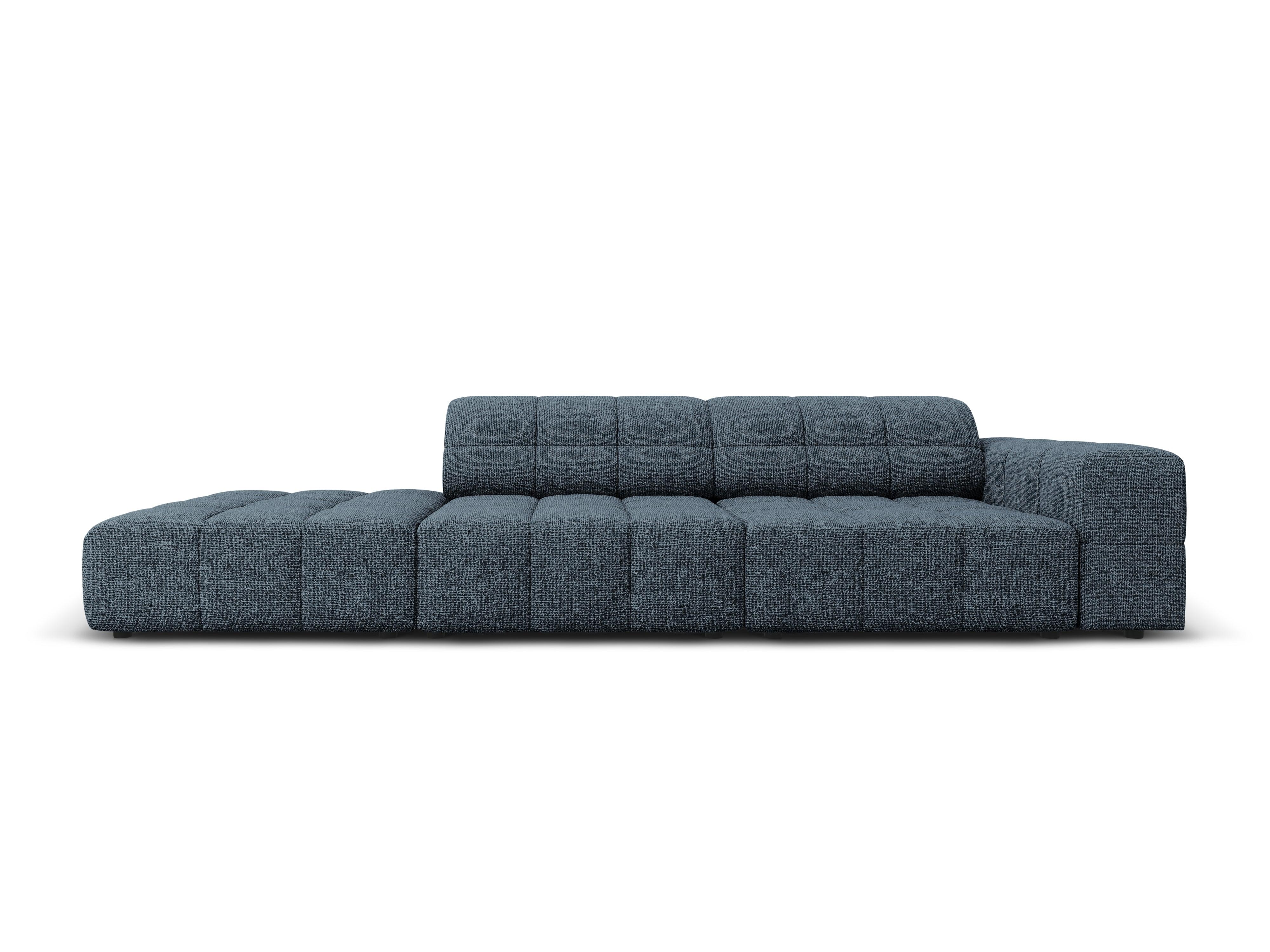 Sofa lewostronna 3-osobowa CHICAGO niebieski szenil Cosmopolitan Design    Eye on Design