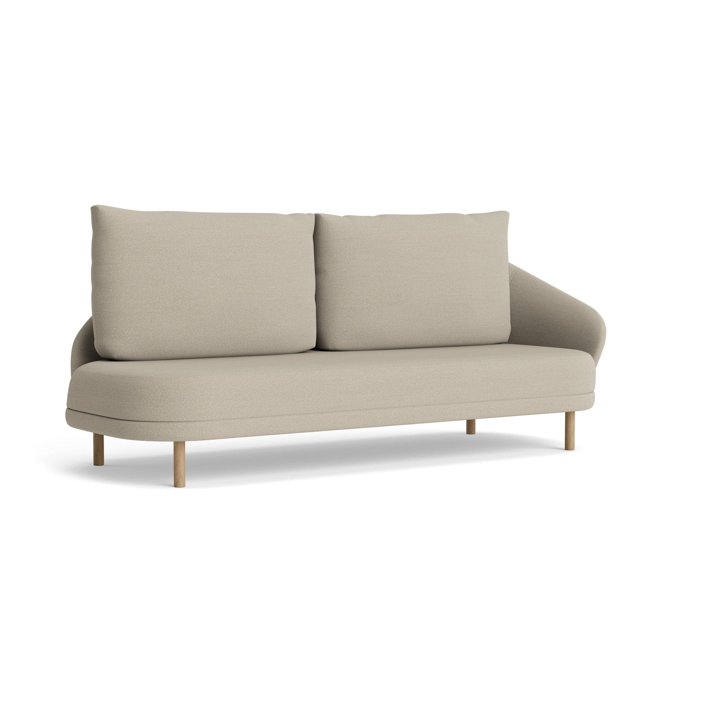 Sofa lewostronna NEW WAVE dębowy NORR11 naturalny dębowy tkanina beżowy  Eye on Design