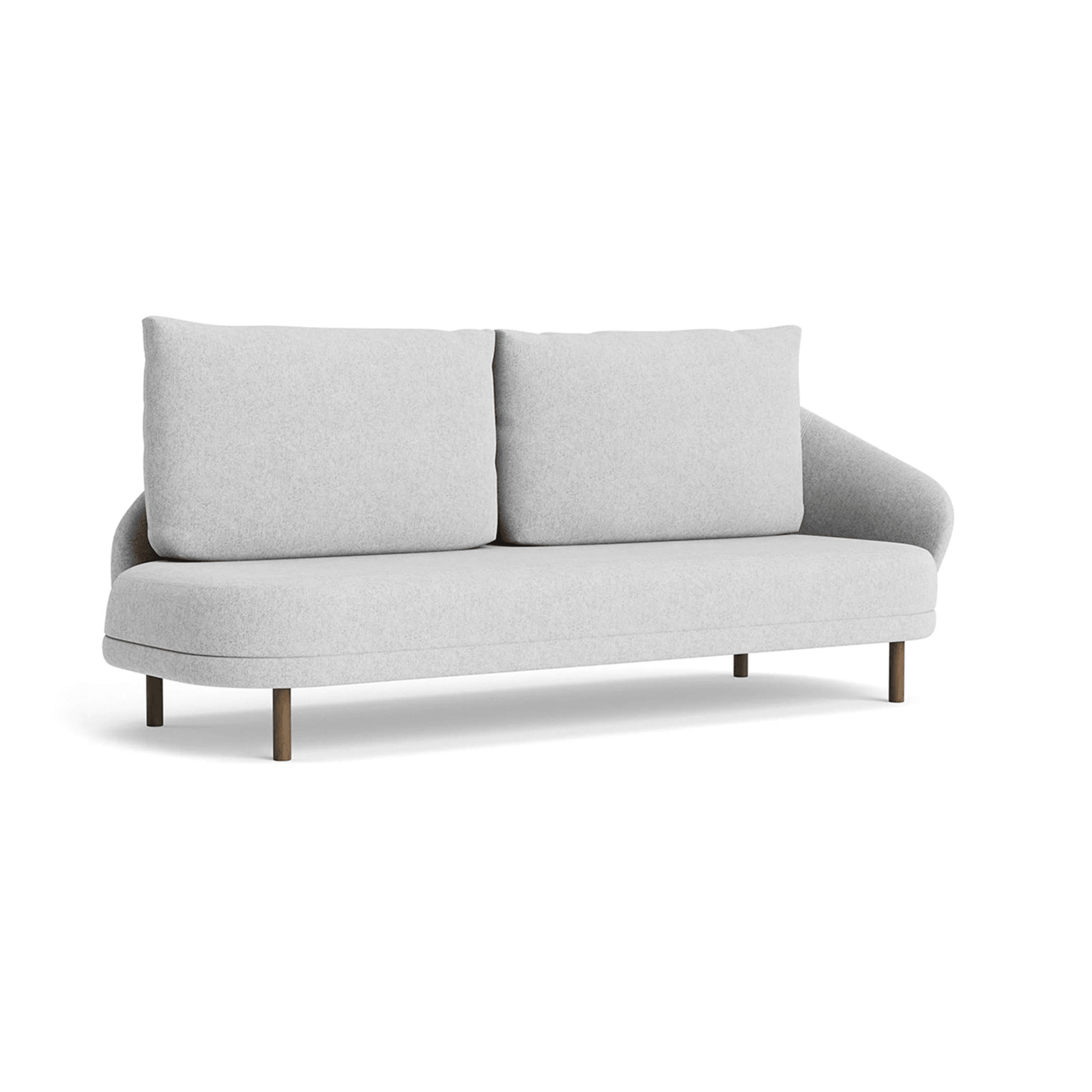 Sofa lewostronna NEW WAVE dębowy NORR11 ciemnobrązowy dębowy tkanina jasnoszary  Eye on Design