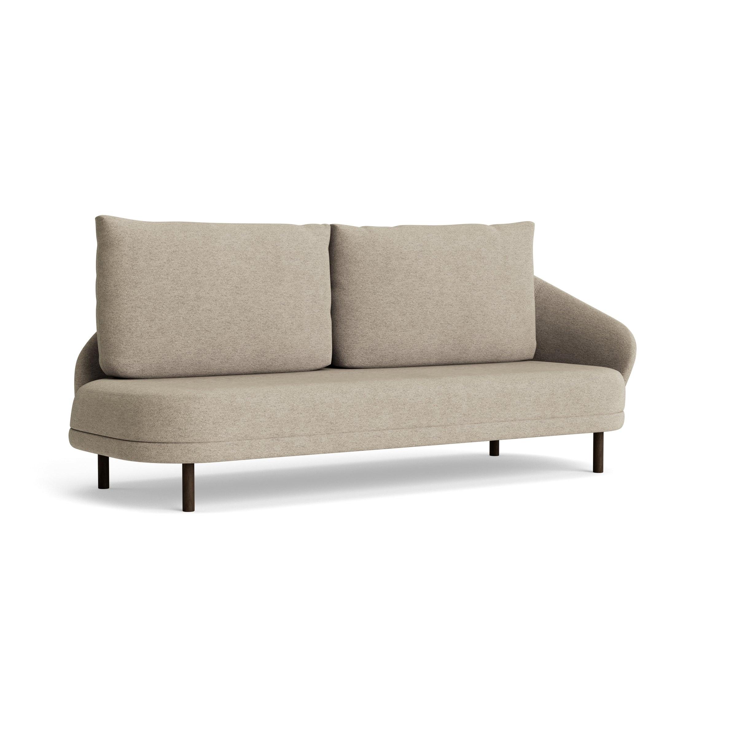 Sofa lewostronna NEW WAVE dębowy NORR11 ciemny dębowy tkanina boucle beżowy  Eye on Design