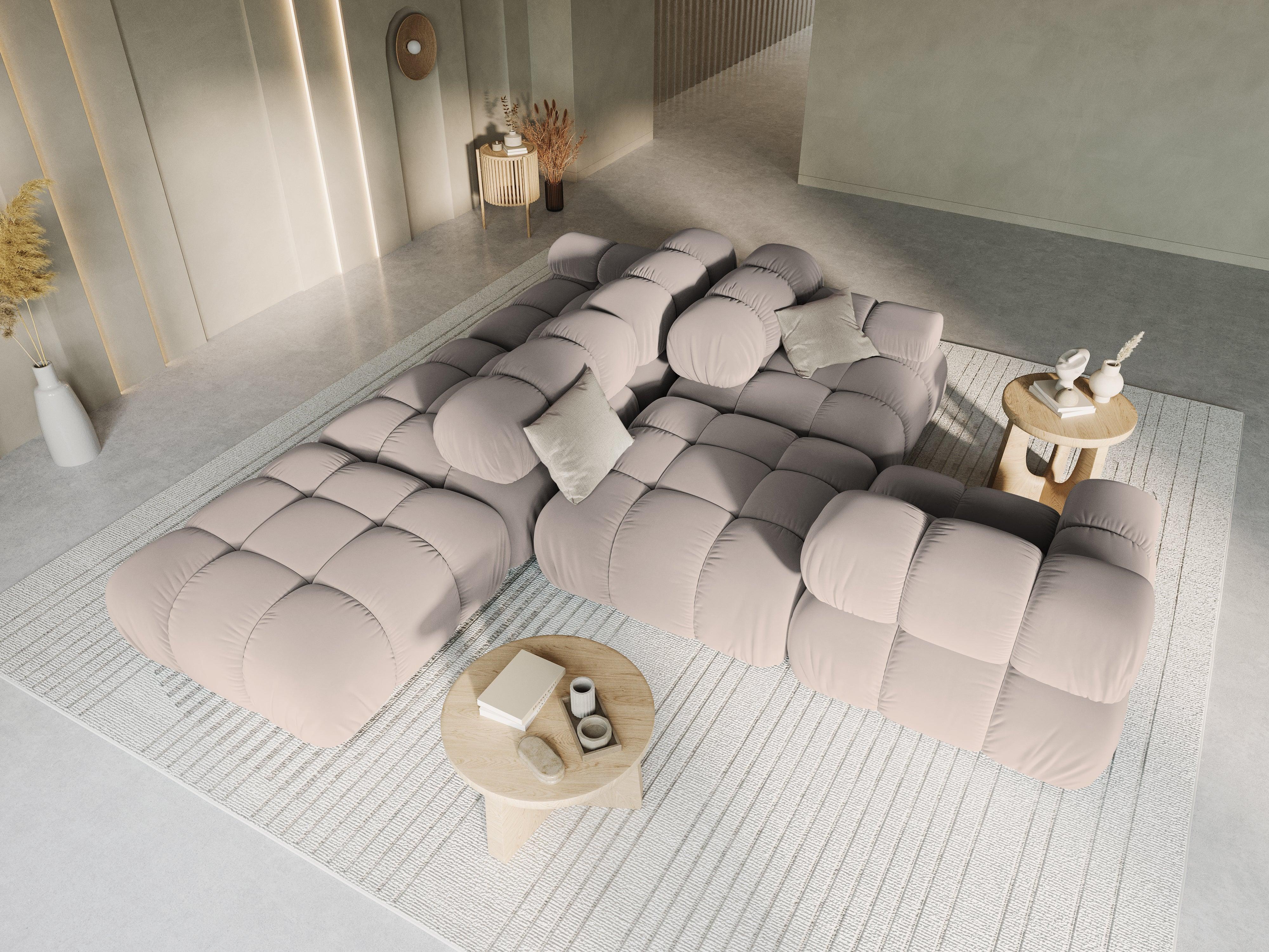 Sofa modułowa aksamitna lewostronna 4-osobowa TROPEA cappuccino Milo Casa    Eye on Design