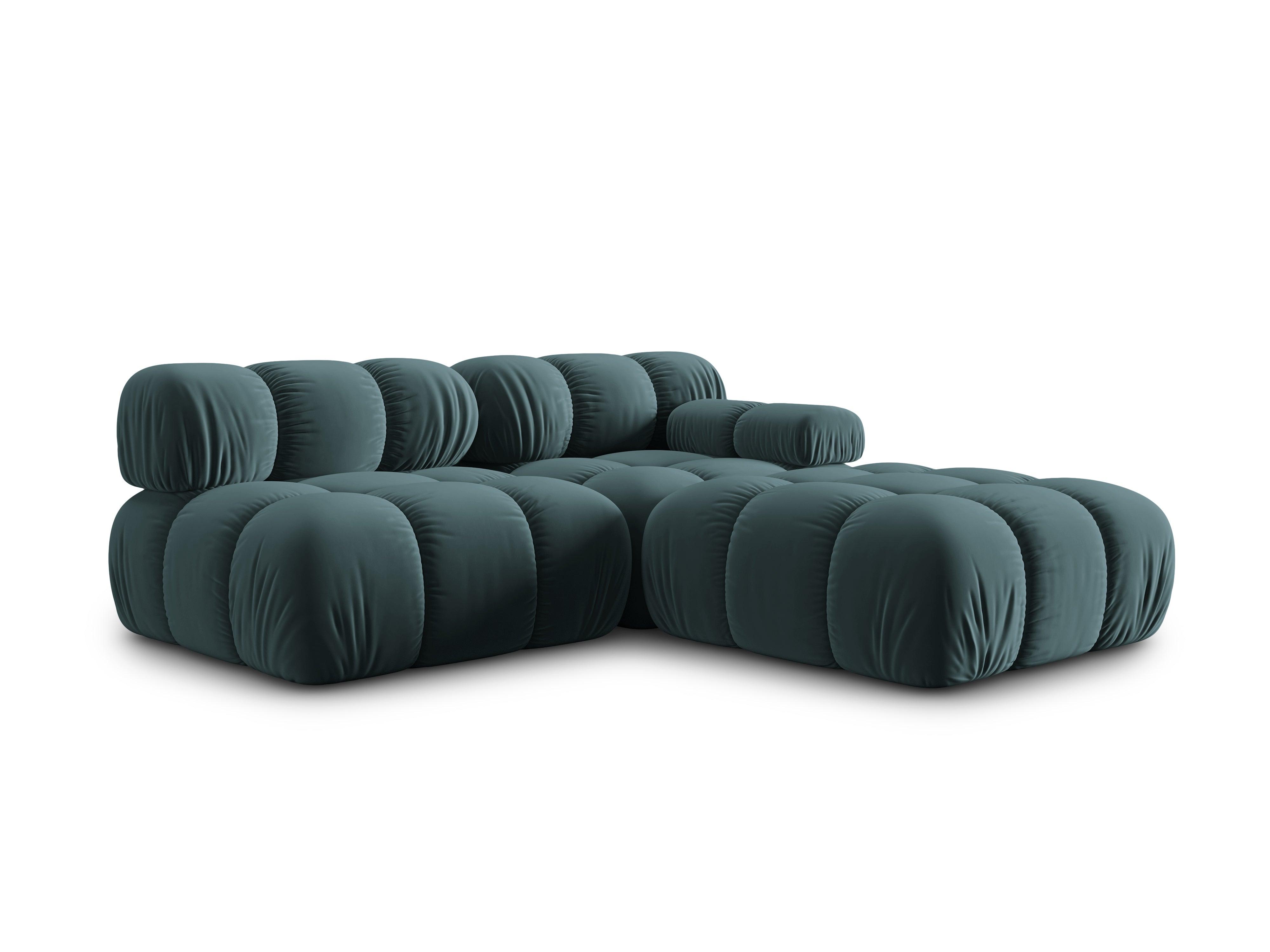 Sofa modułowa aksamitna lewostronna 4-osobowa TROPEA petrol Milo Casa    Eye on Design