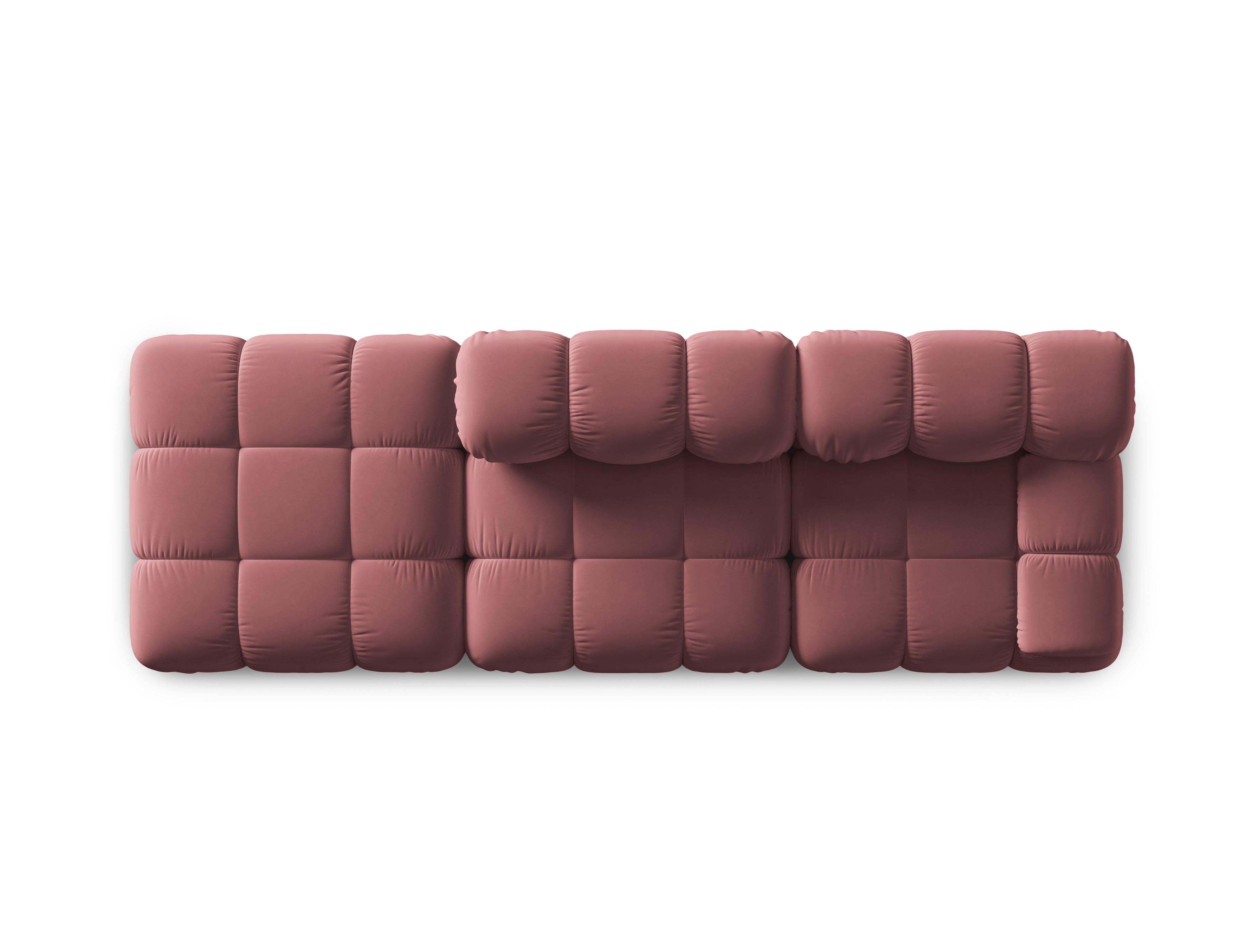 Sofa modułowa aksamitna lewostronna 4-osobowa TROPEA różowy Milo Casa    Eye on Design