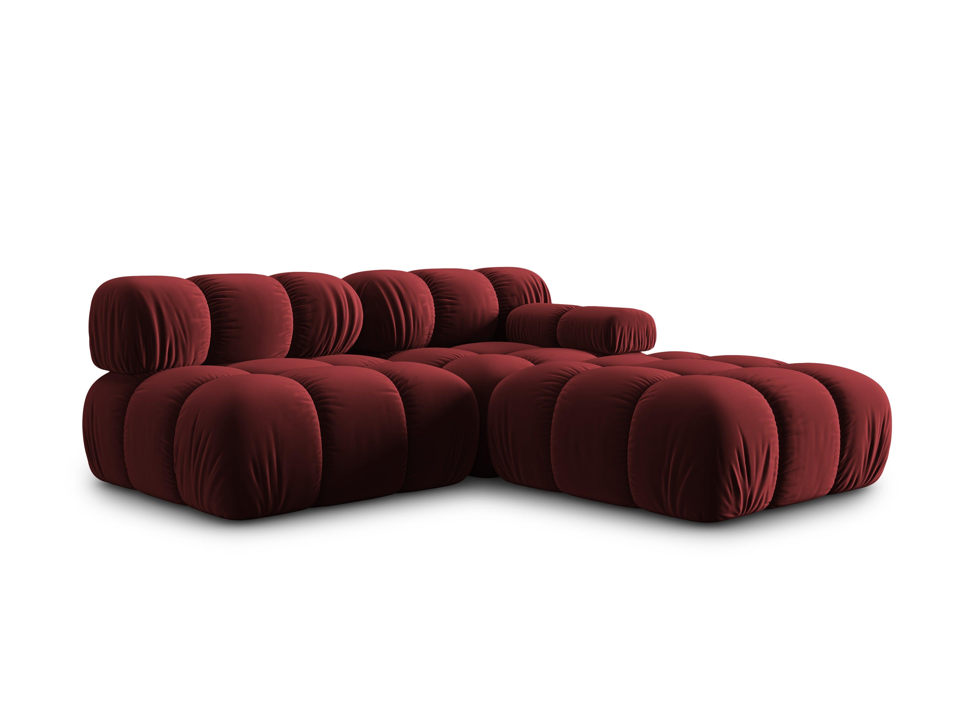 Sofa modułowa aksamitna lewostronna 4-osobowa TROPEA rubinowy Milo Casa    Eye on Design