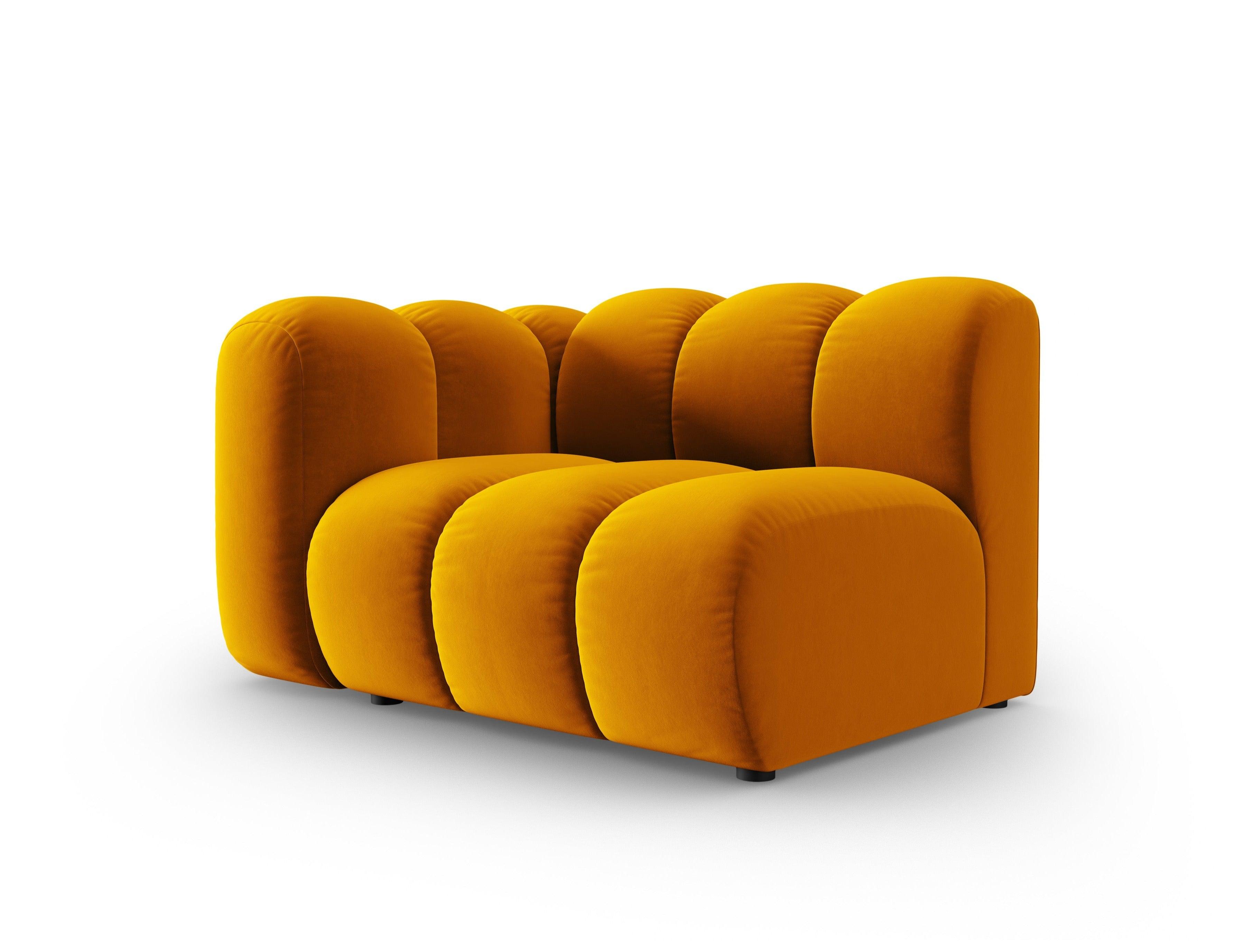 Sofa modułowa aksamitna lewostronna SKYLER musztardowy - element końcowy Interieurs 86    Eye on Design