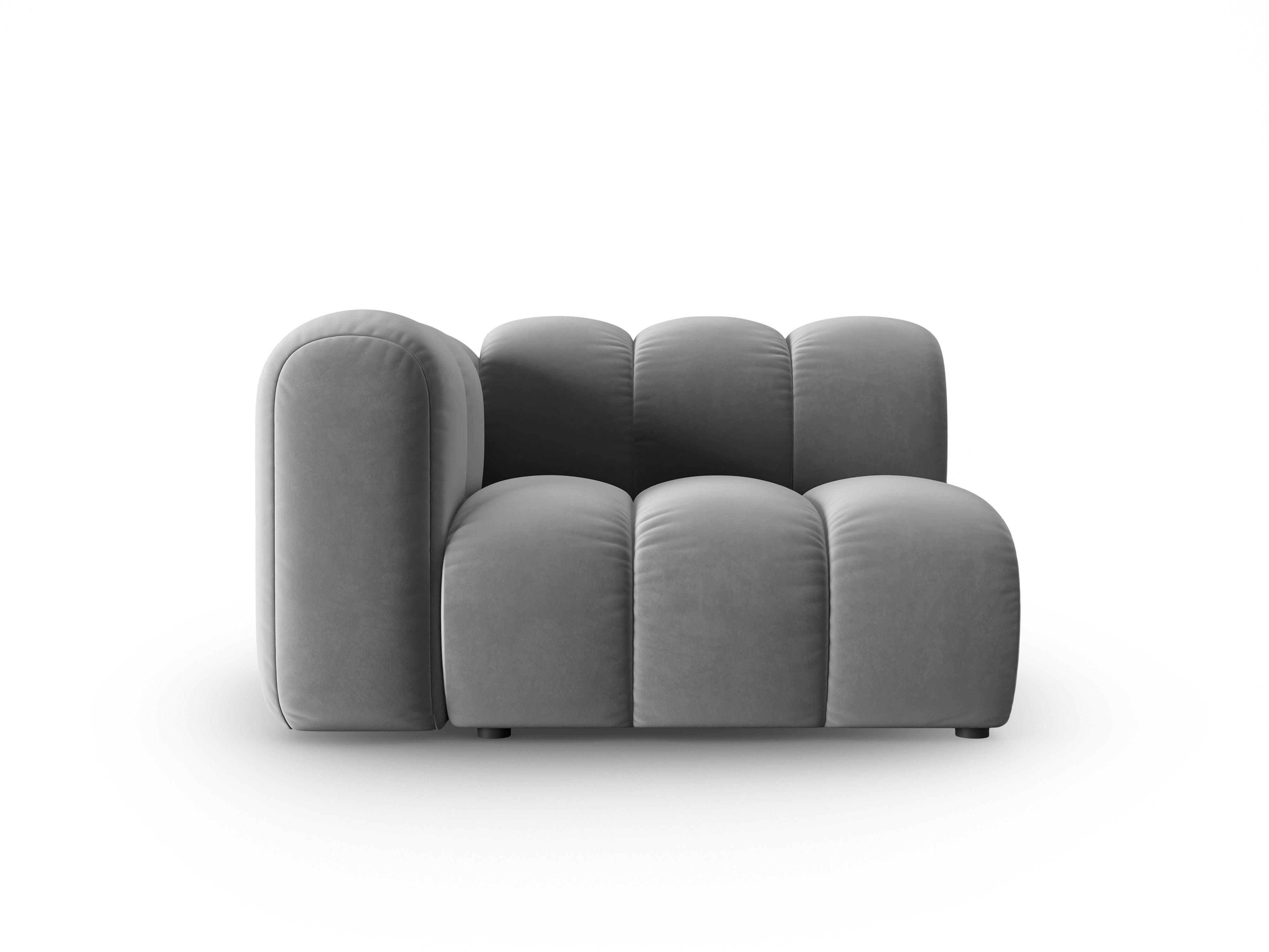 Sofa modułowa aksamitna lewostronna SKYLER szary - element końcowy Interieurs 86    Eye on Design