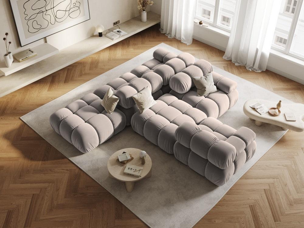 Sofa modułowa aksamitna prawostronna 4-osobowa TROPEA cappuccino Milo Casa    Eye on Design