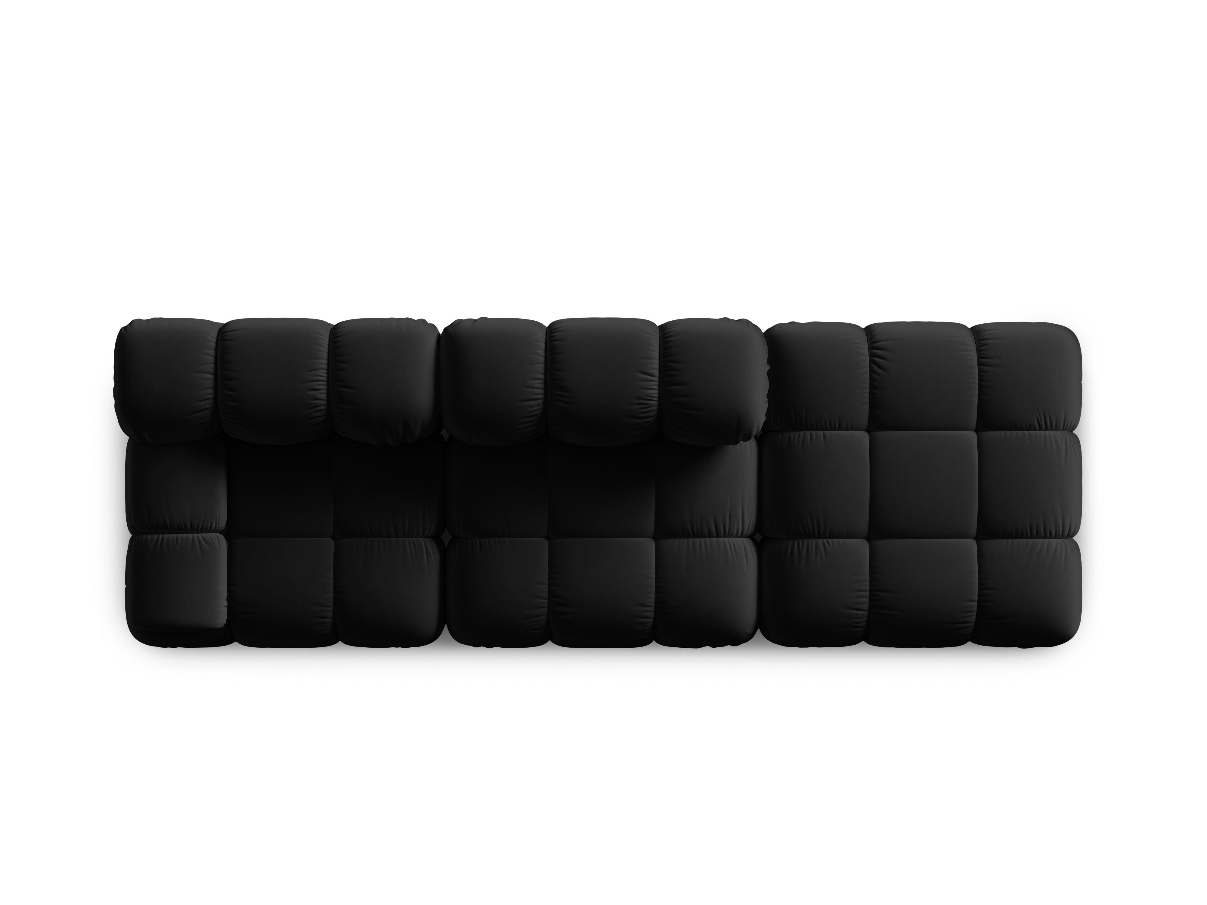 Sofa modułowa aksamitna prawostronna 4-osobowa TROPEA czarny Milo Casa    Eye on Design