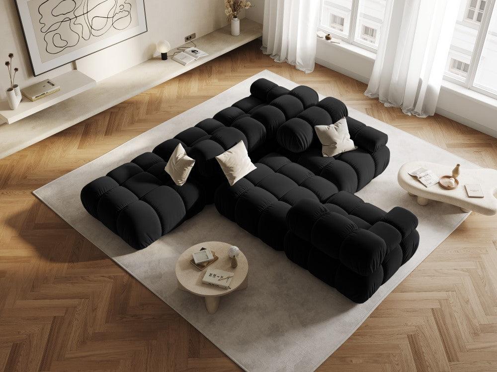 Sofa modułowa aksamitna prawostronna 4-osobowa TROPEA czarny Milo Casa    Eye on Design