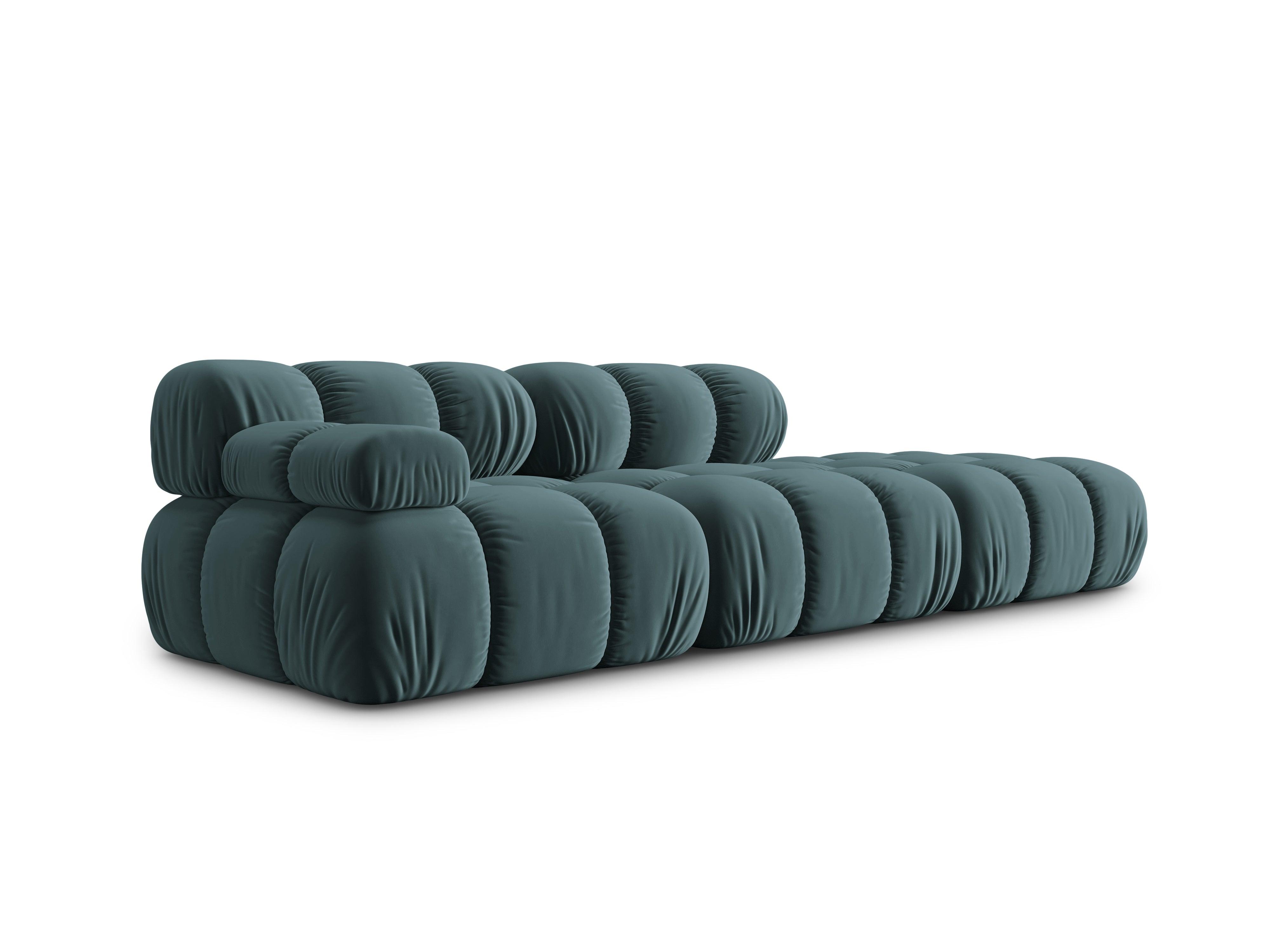 Sofa modułowa aksamitna prawostronna 4-osobowa TROPEA petrol Milo Casa    Eye on Design