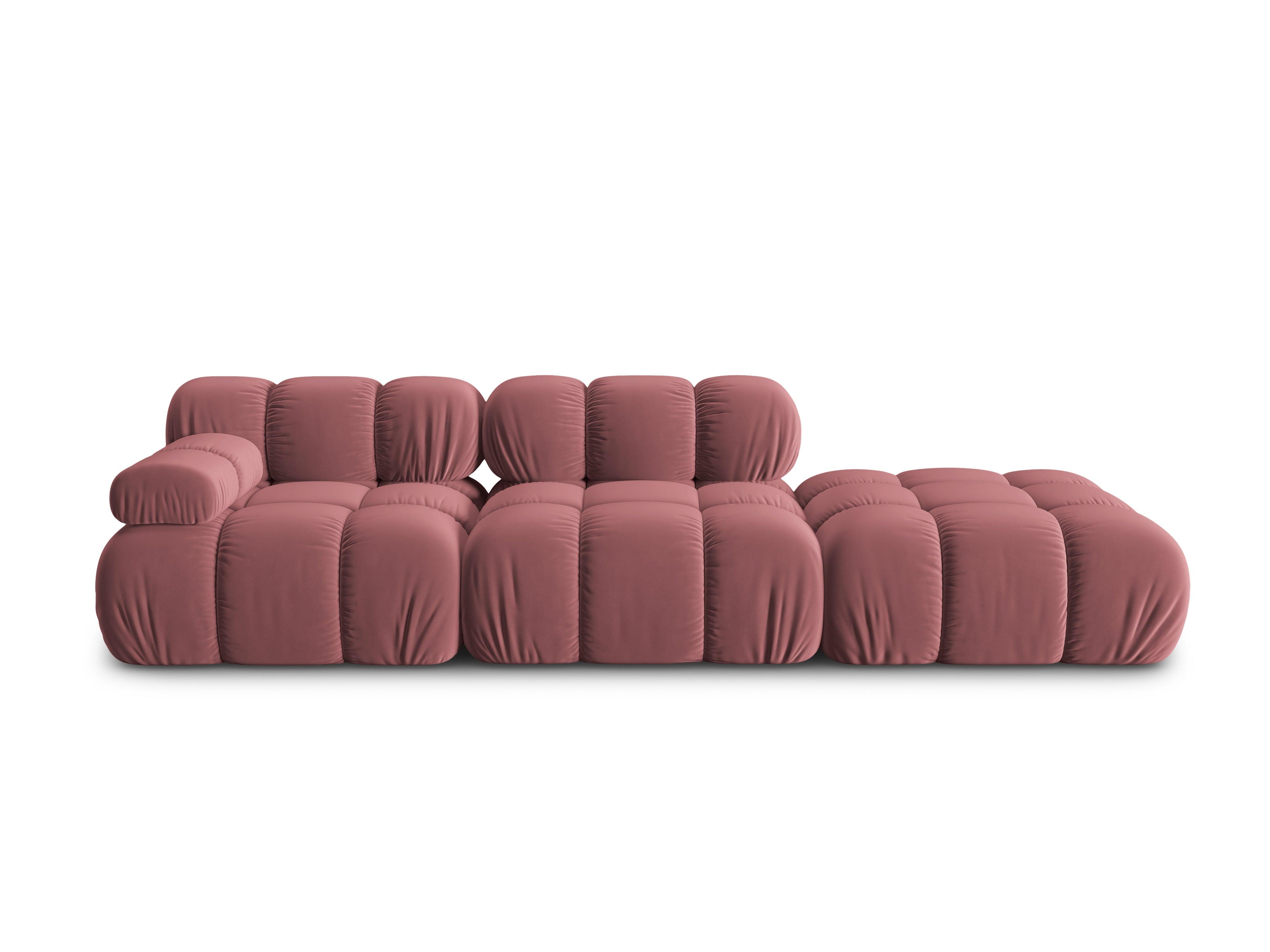 Sofa modułowa aksamitna prawostronna 4-osobowa TROPEA różowy Milo Casa    Eye on Design