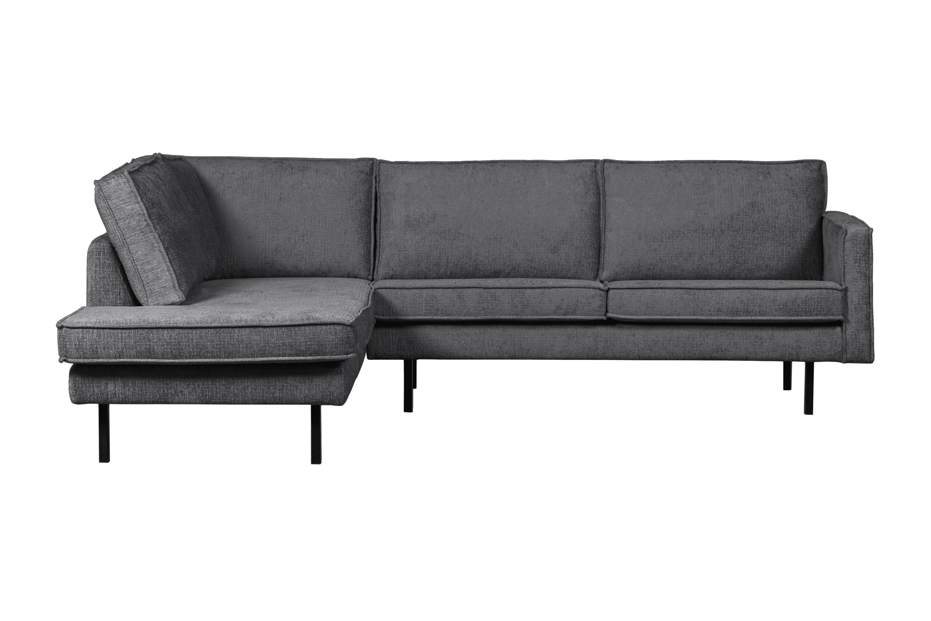 Sofa narożna welurowa lewostronna RODEO ciemnoszary Be Pure    Eye on Design