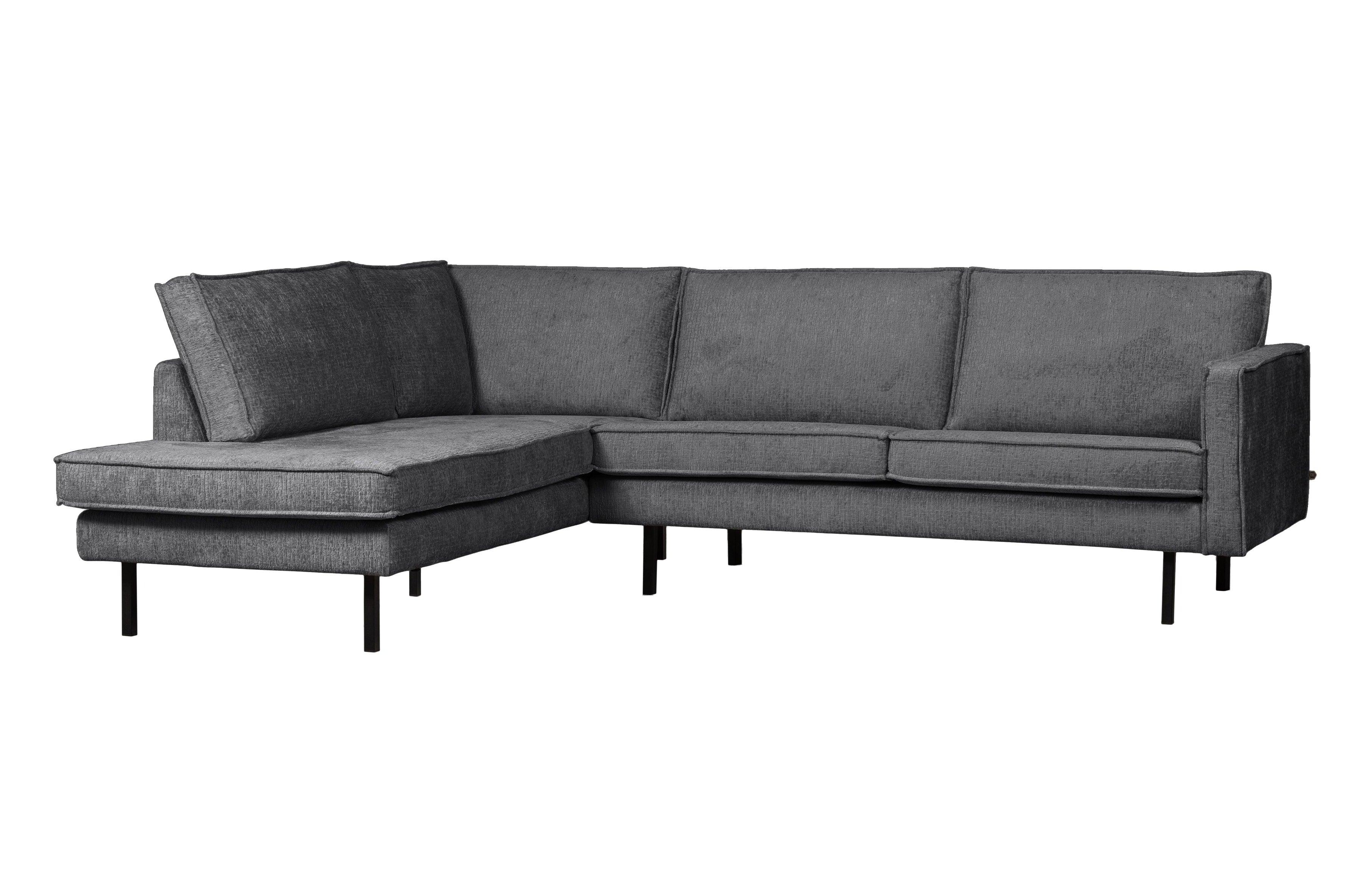 Sofa narożna welurowa lewostronna RODEO ciemnoszary Be Pure    Eye on Design