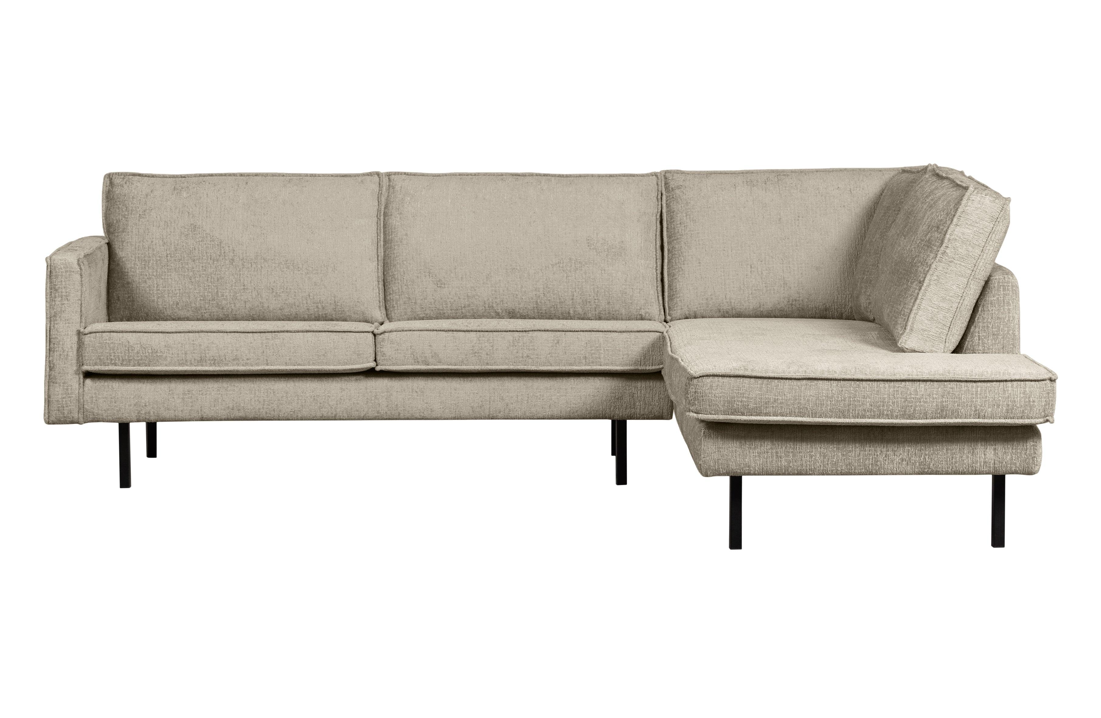 Sofa narożna welurowa prawostronna RODEO beżowy Be Pure    Eye on Design