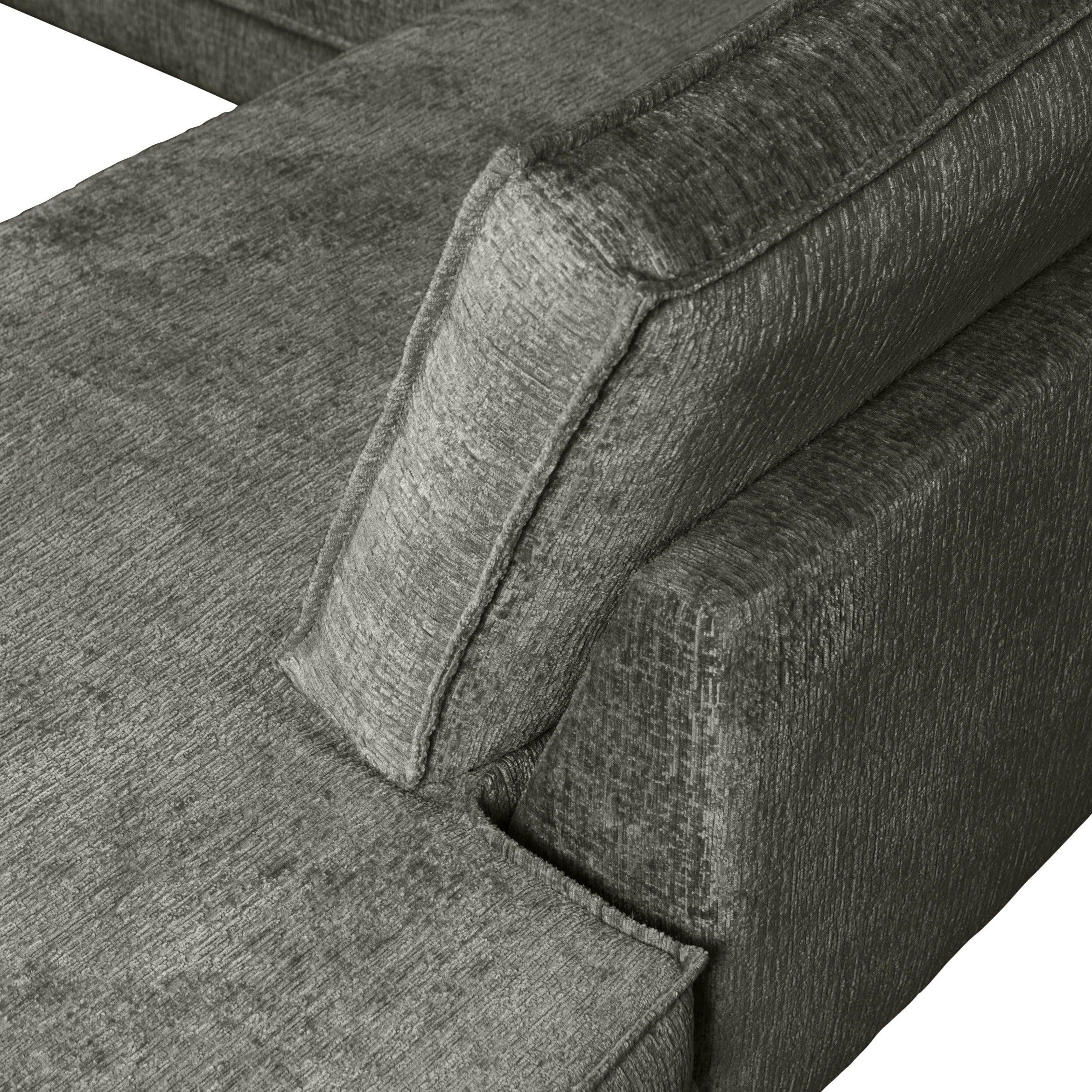 Sofa narożna welurowa prawostronna RODEO szarozielony Be Pure    Eye on Design