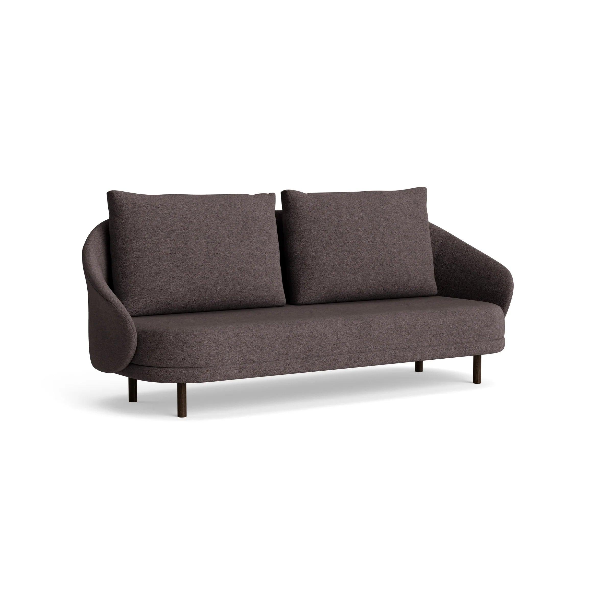 Sofa NEW WAVE dębowy NORR11 ciemny dębowy tkanina boucle brązowy  Eye on Design