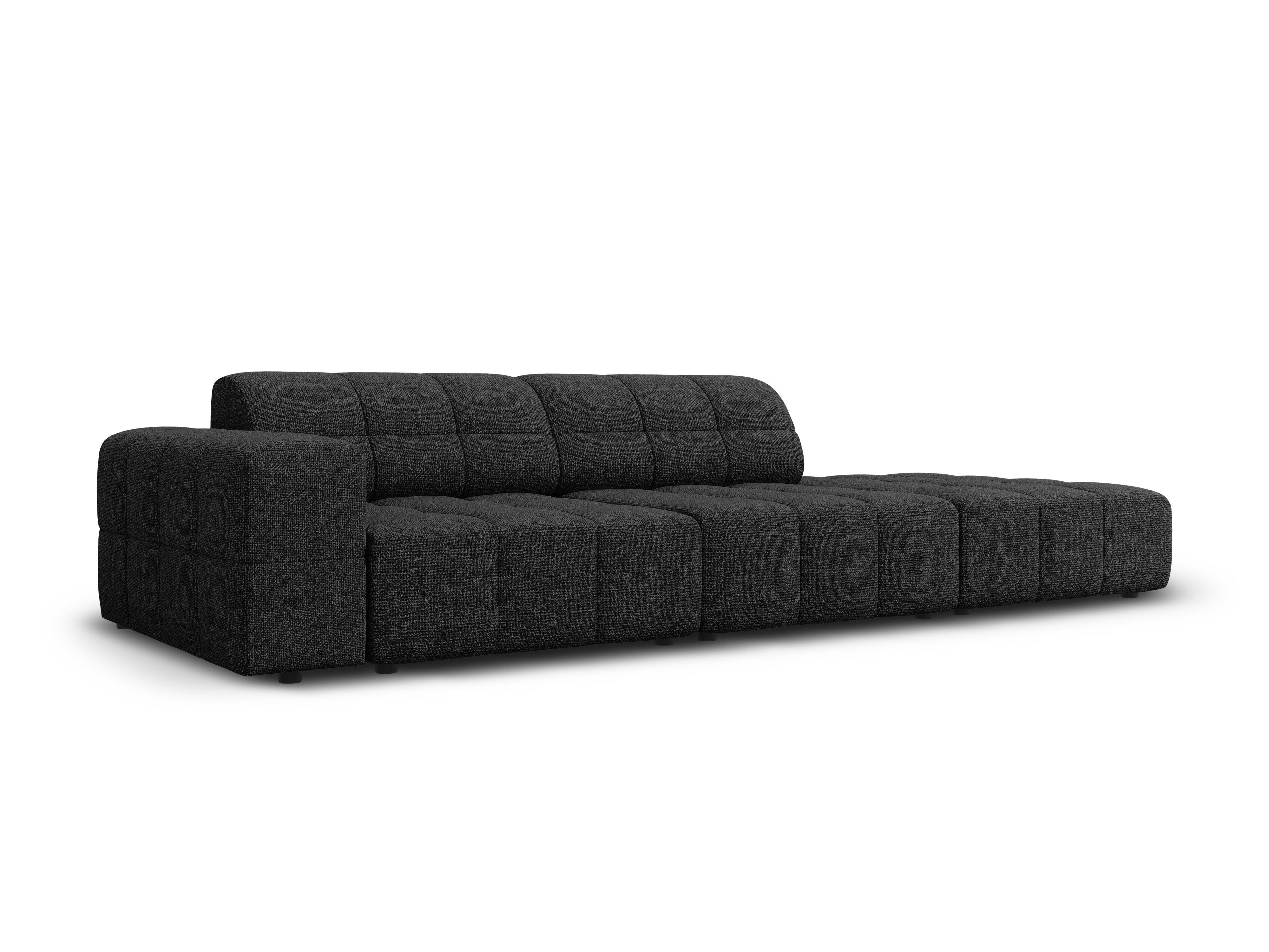 Sofa prawostronna 3-osobowa CHICAGO czarny szenil Cosmopolitan Design    Eye on Design