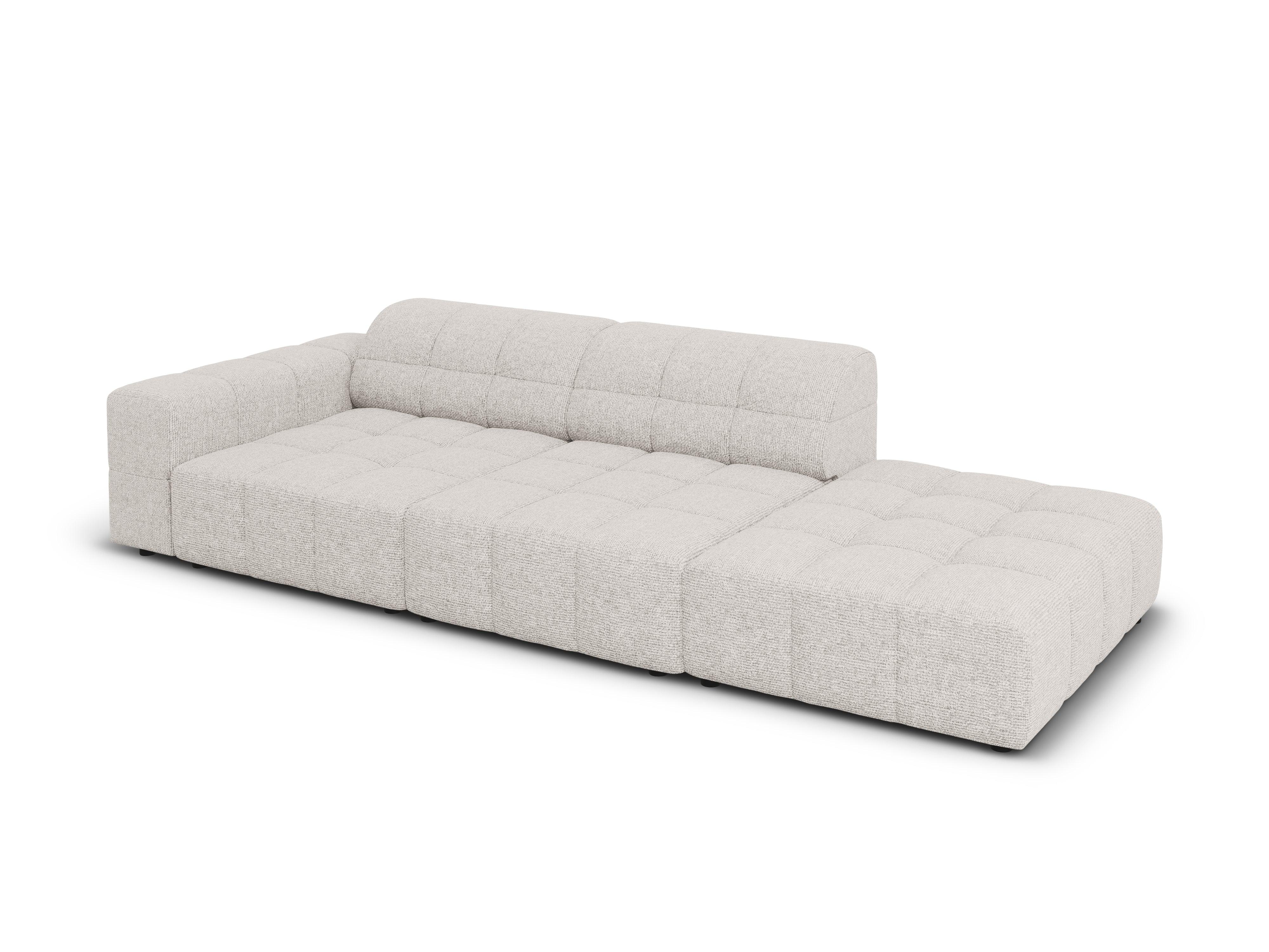 Sofa prawostronna 3-osobowa CHICAGO jasnoszary szenil Cosmopolitan Design    Eye on Design