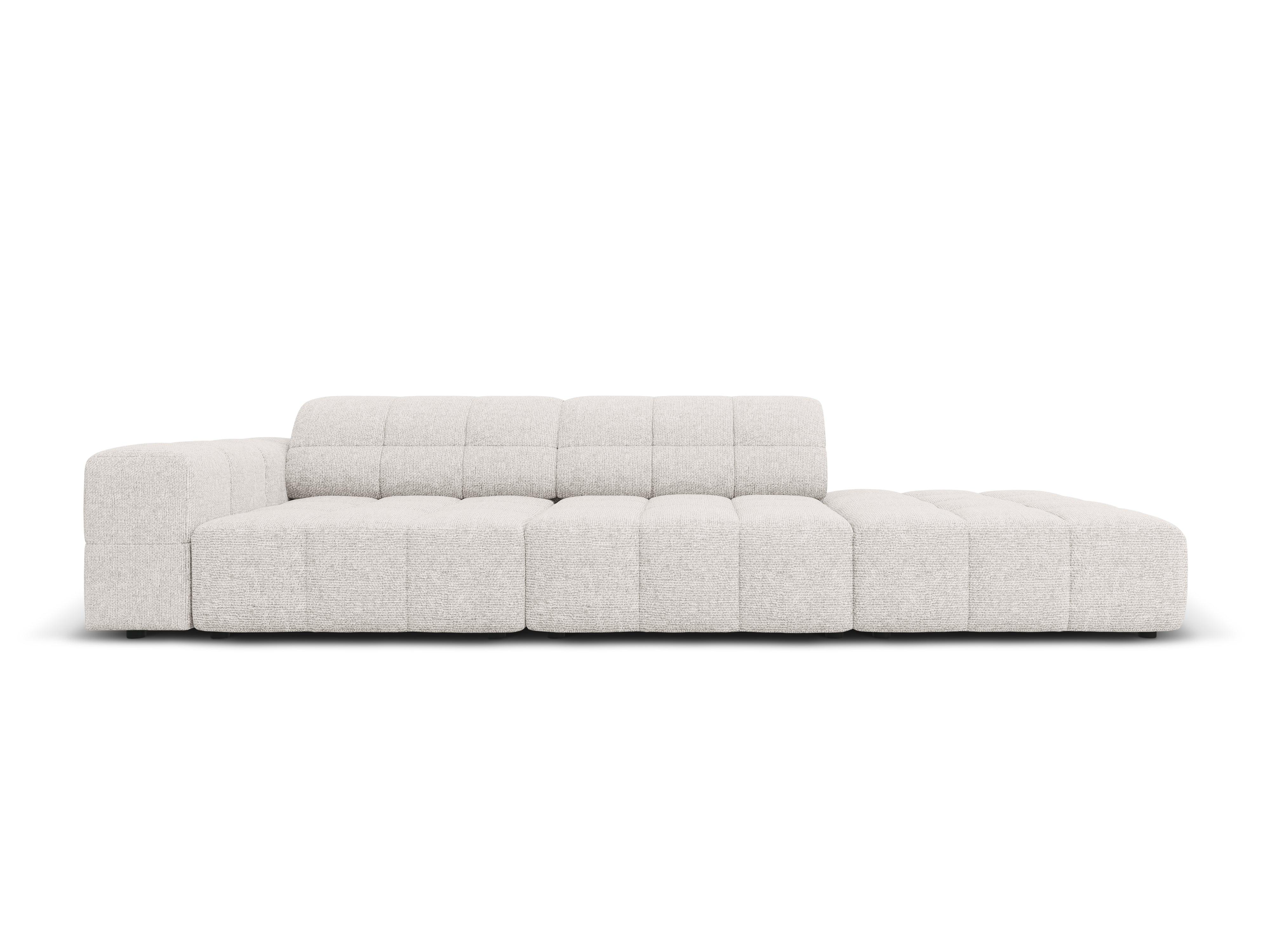 Sofa prawostronna 3-osobowa CHICAGO jasnoszary szenil Cosmopolitan Design    Eye on Design