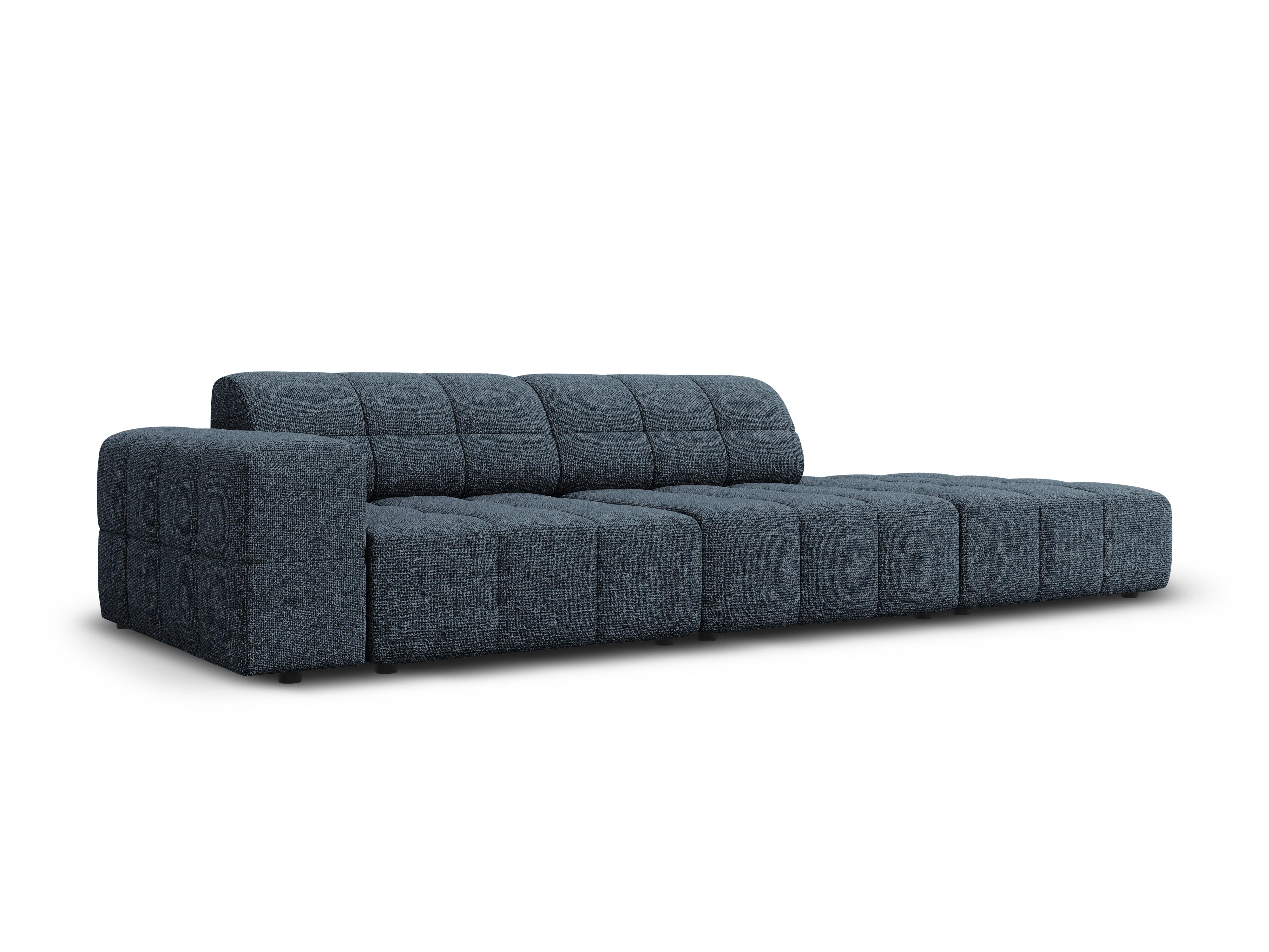 Sofa prawostronna 3-osobowa CHICAGO niebieski szenil Cosmopolitan Design    Eye on Design