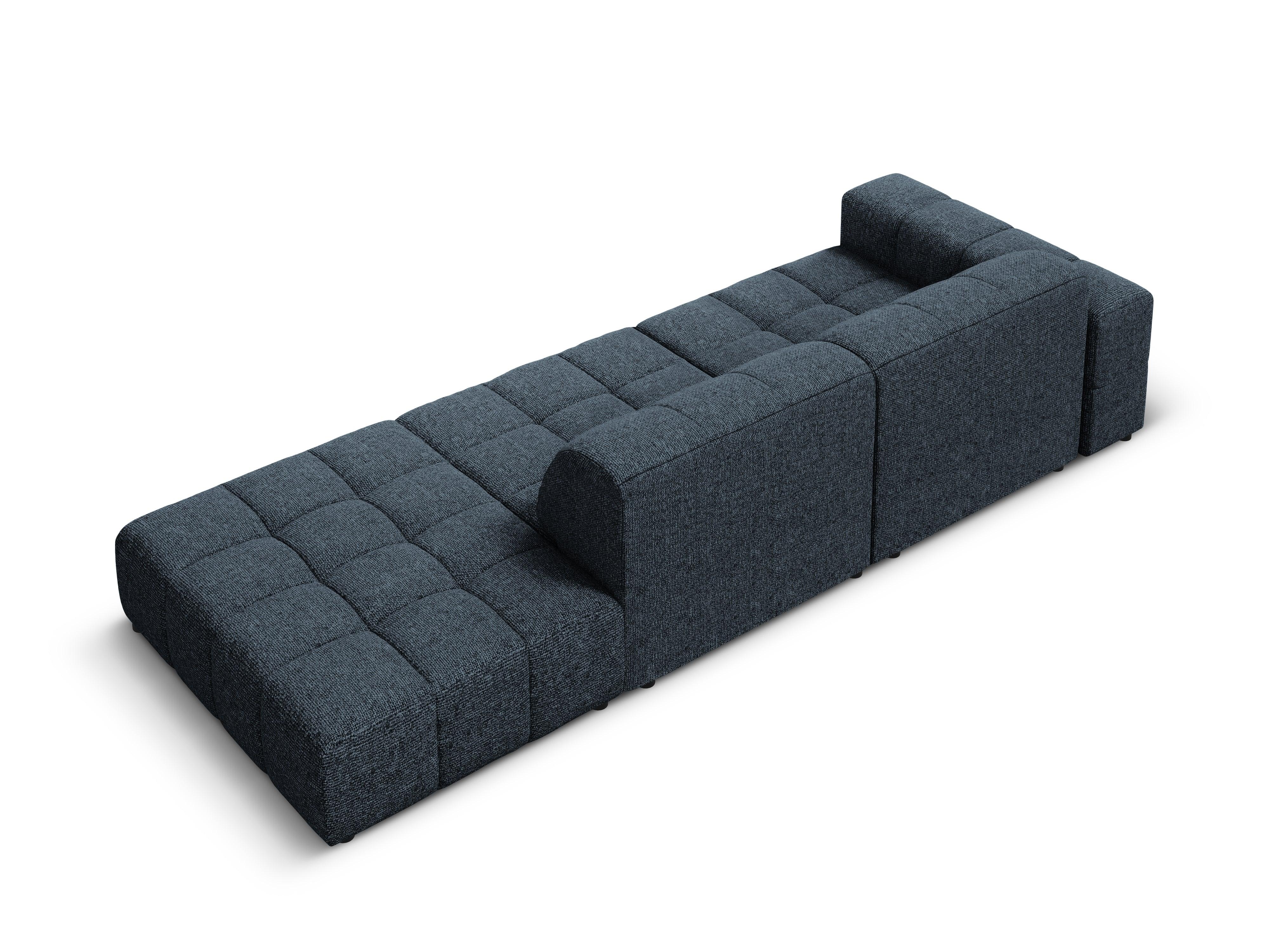 Sofa prawostronna 3-osobowa CHICAGO niebieski szenil Cosmopolitan Design    Eye on Design