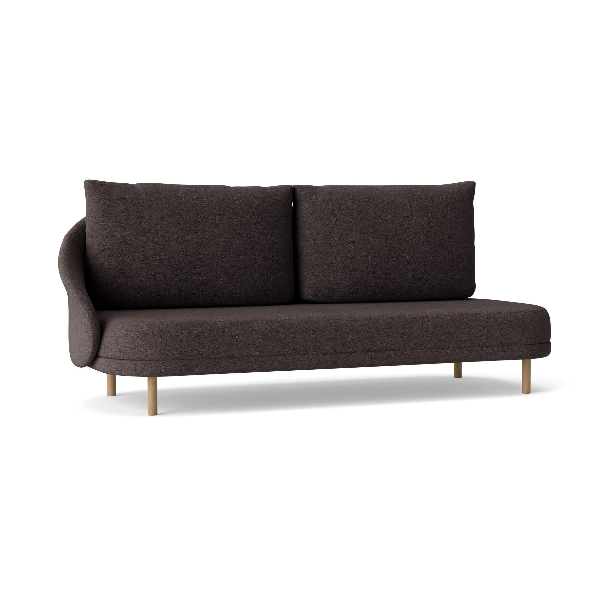 Sofa prawostronna NEW WAVE dębowy NORR11 naturalny dębowy tkanina boucle brązowy  Eye on Design