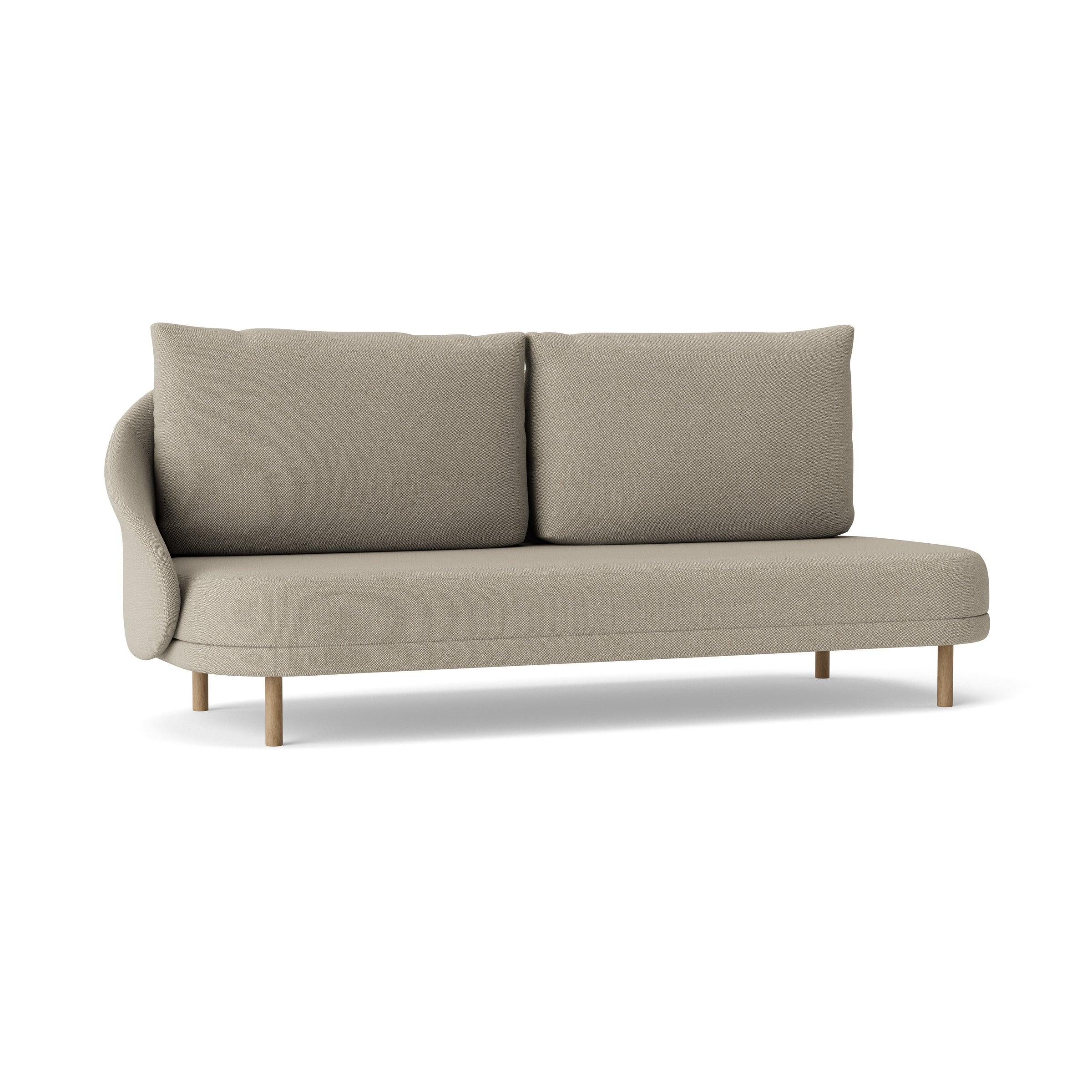 Sofa prawostronna NEW WAVE dębowy NORR11 naturalny dębowy tkanina beżowy  Eye on Design