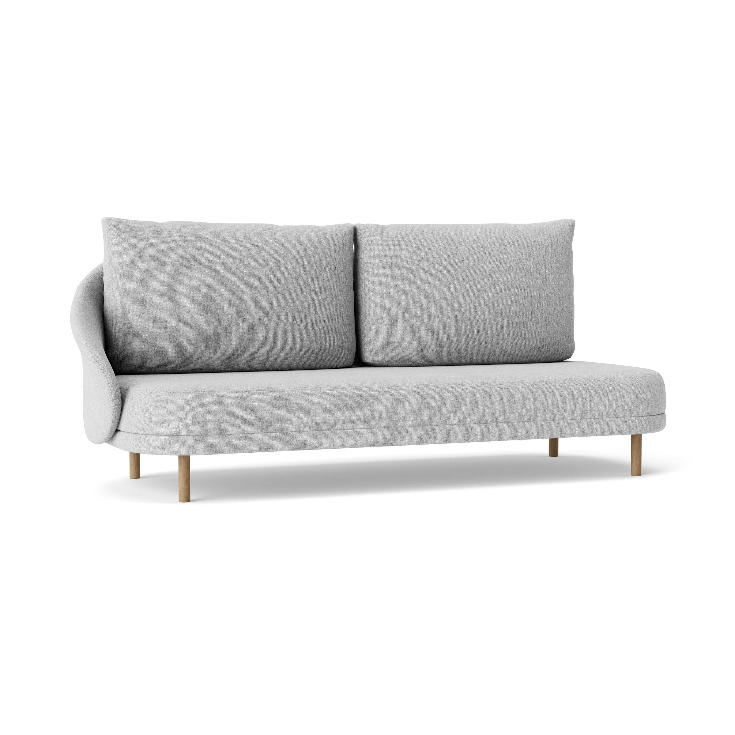 Sofa prawostronna NEW WAVE dębowy NORR11 naturalny dębowy tkanina jasnoszary  Eye on Design