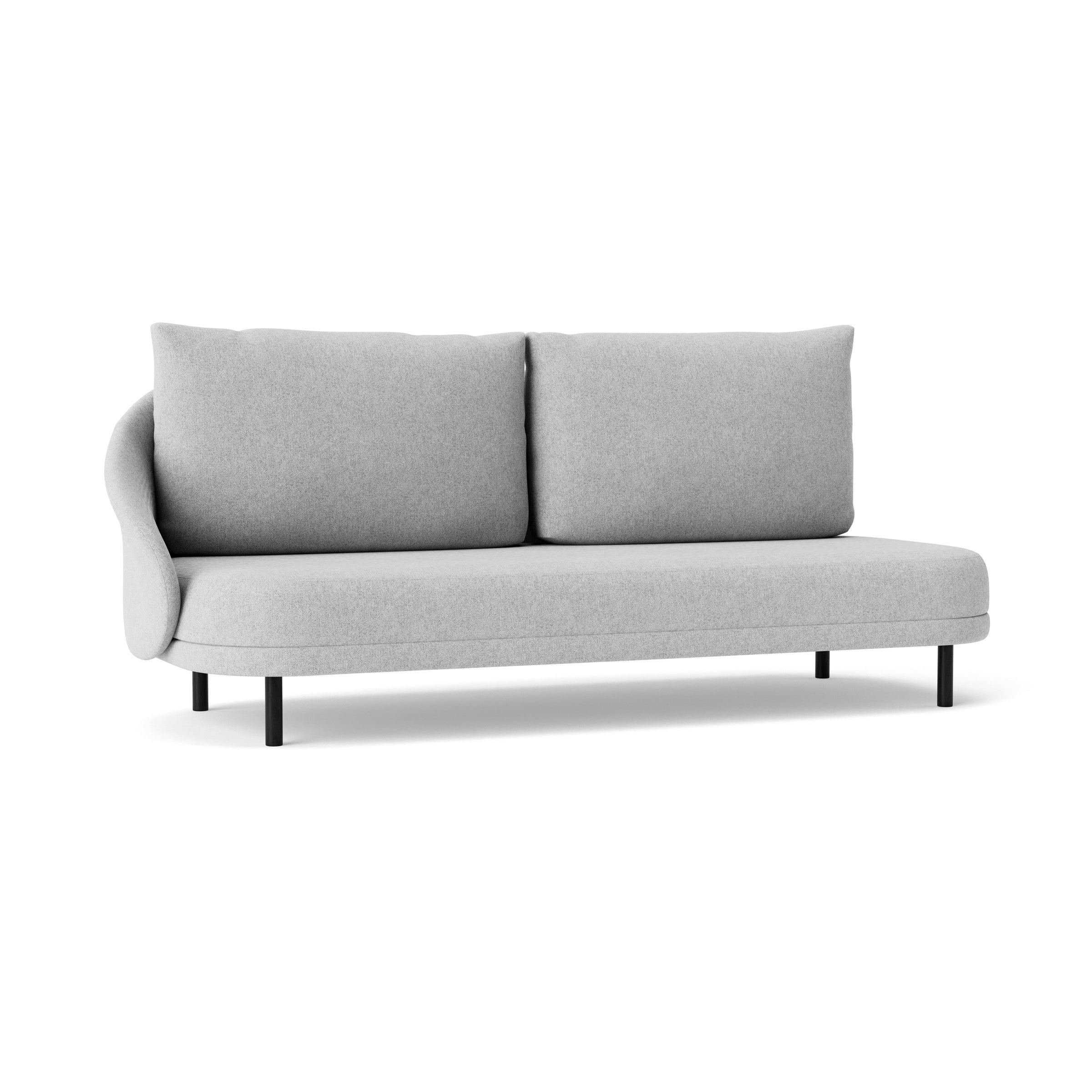 Sofa prawostronna NEW WAVE dębowy NORR11 czarny dębowy tkanina jasnoszary  Eye on Design