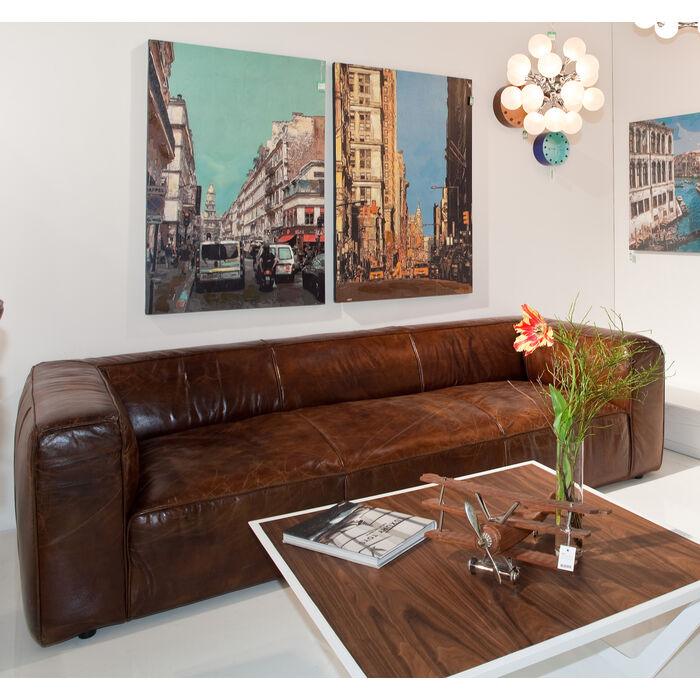 Cubetto brauner Ledersofa