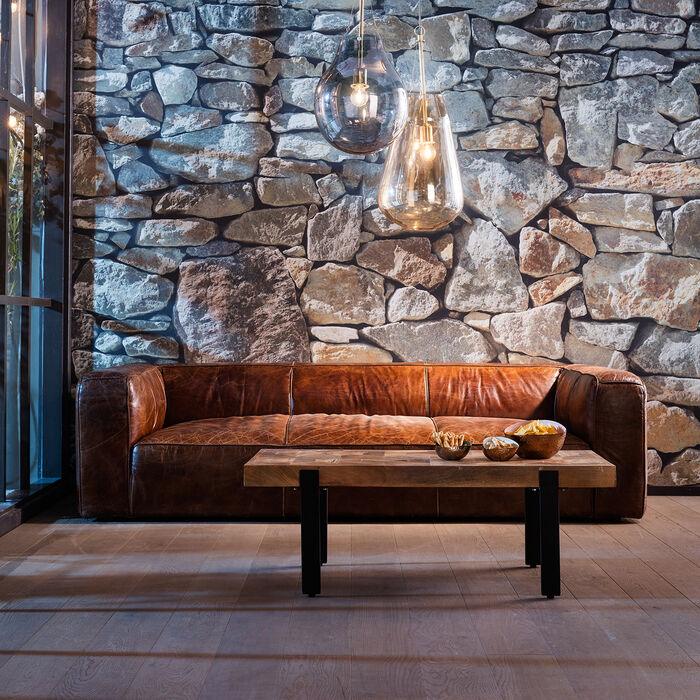 Cubetto brauner Ledersofa
