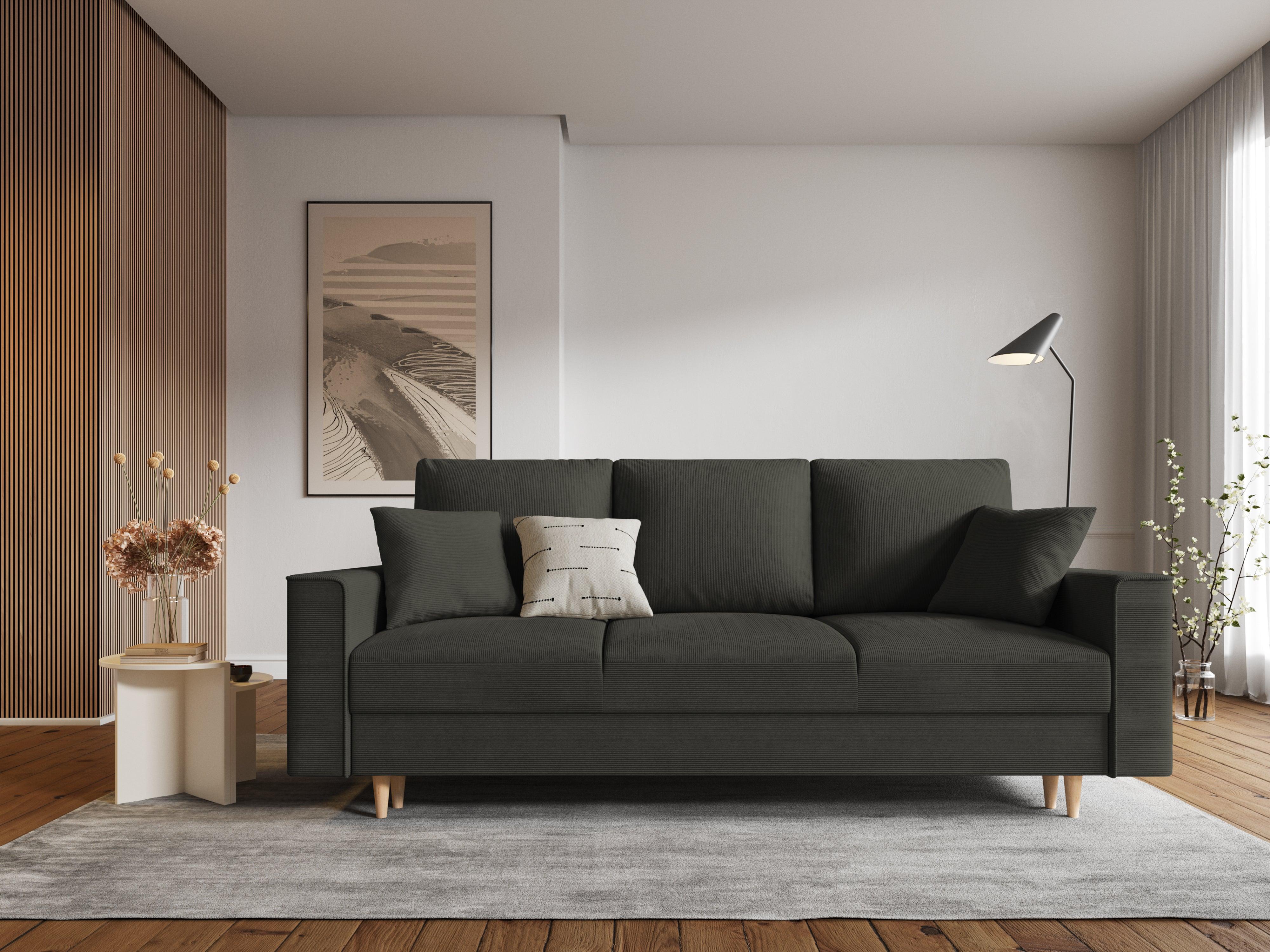 Sofa sztruksowa z funkcją spania CARTADERA czarny Mazzini Sofas    Eye on Design