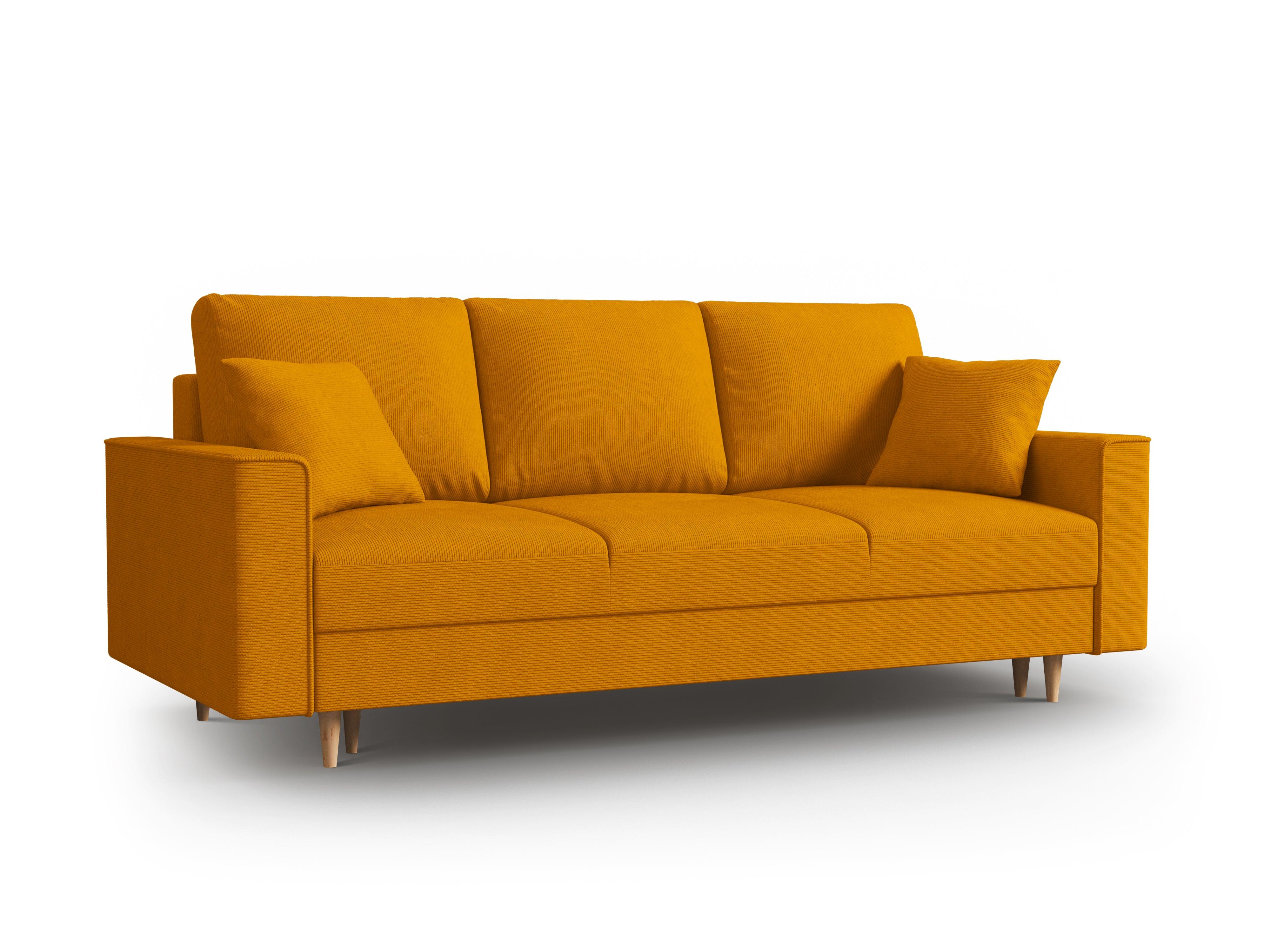 Sofa sztruksowa z funkcją spania CARTADERA musztardowy Mazzini Sofas    Eye on Design