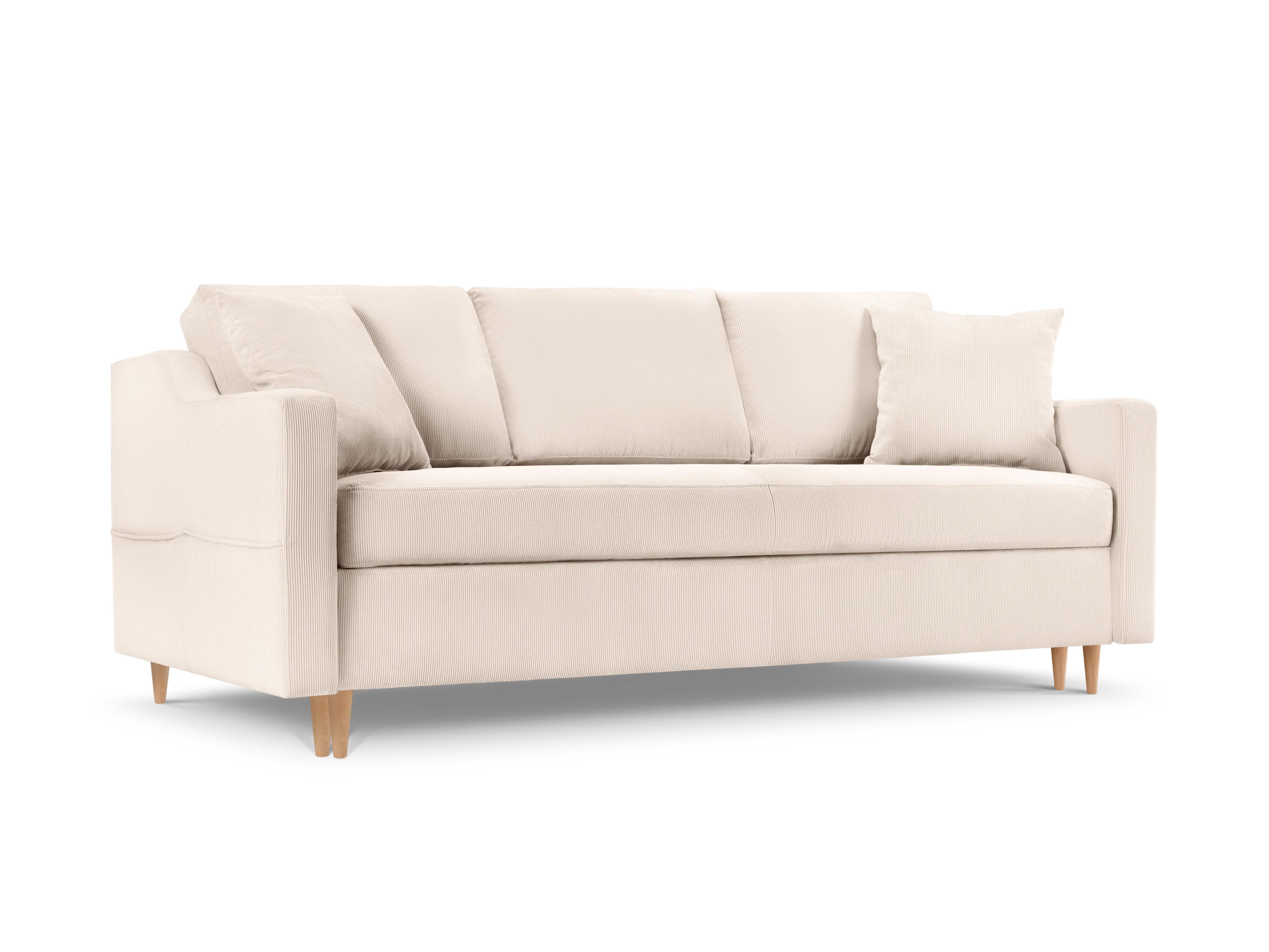 Sofa sztruksowa z funkcją spania ROSE beżowy Mazzini Sofas    Eye on Design