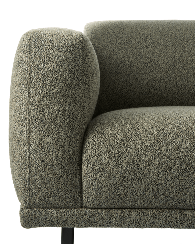 Sofa w tkaninie boucle 3-osobowa TEDDY oliwkowy Pols Potten    Eye on Design