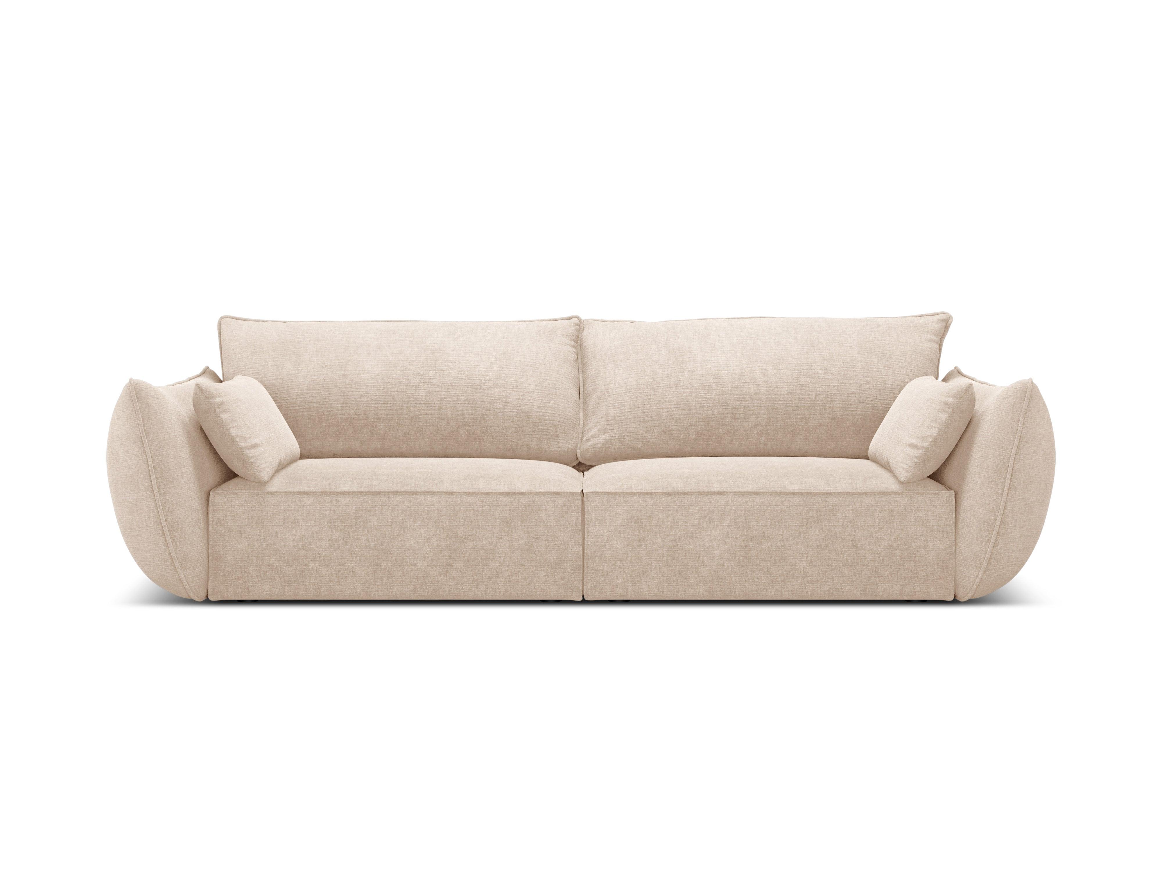 Sofa w tkaninie szenilowej 3-osobowa VANDA beżowy Mazzini Sofas    Eye on Design