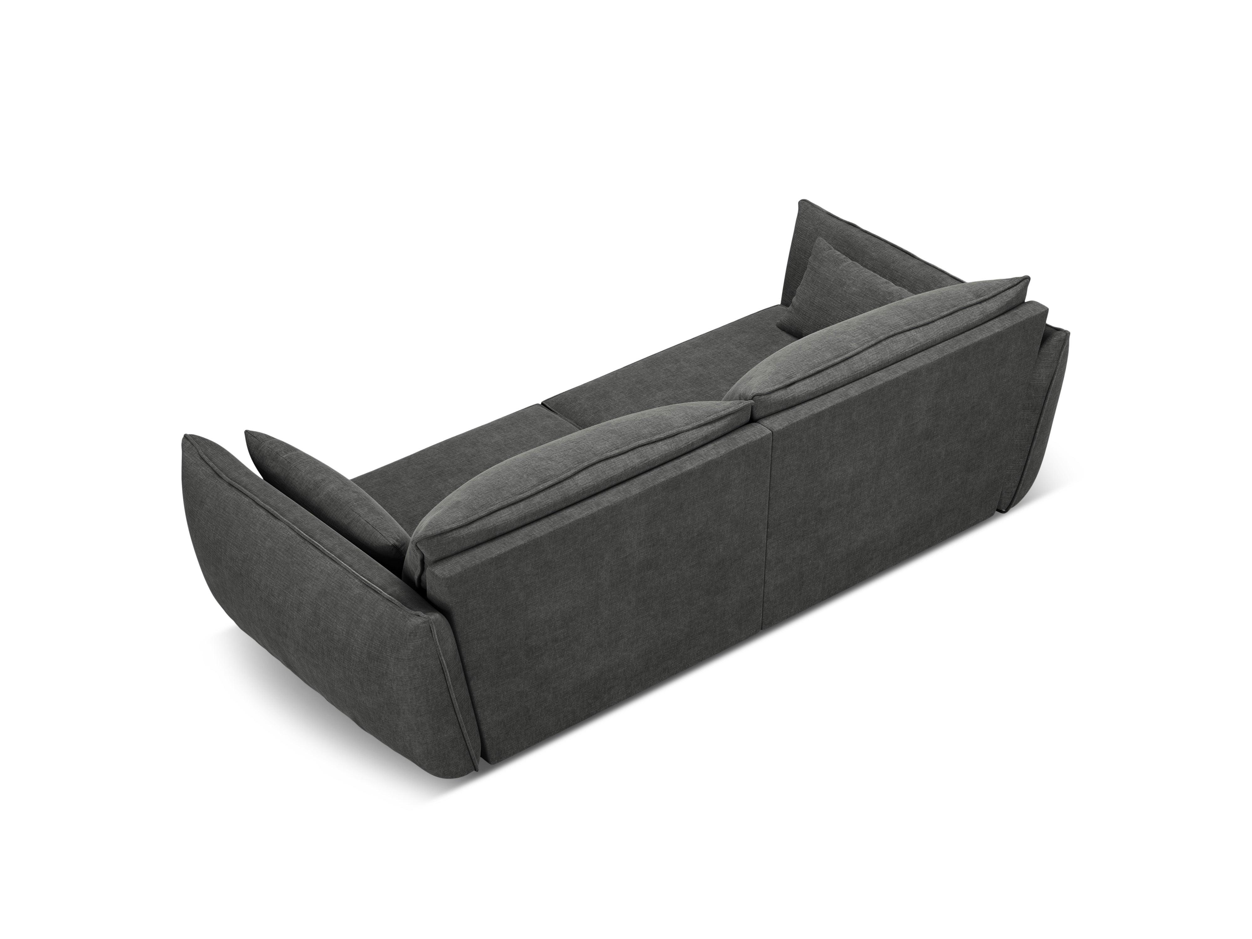 Sofa w tkaninie szenilowej 3-osobowa VANDA ciemnoszary Mazzini Sofas    Eye on Design