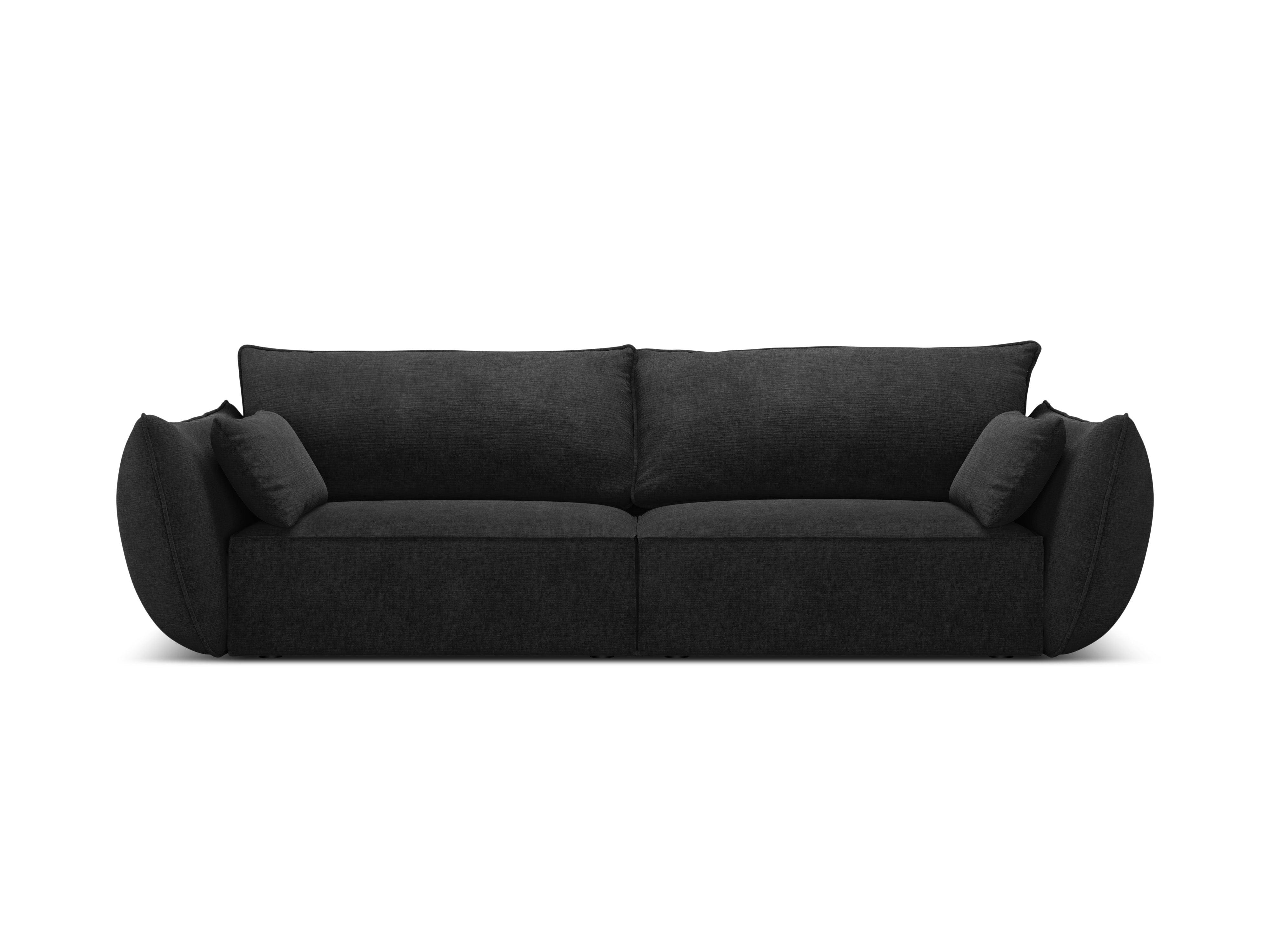 Sofa w tkaninie szenilowej 3-osobowa VANDA czarny Mazzini Sofas    Eye on Design