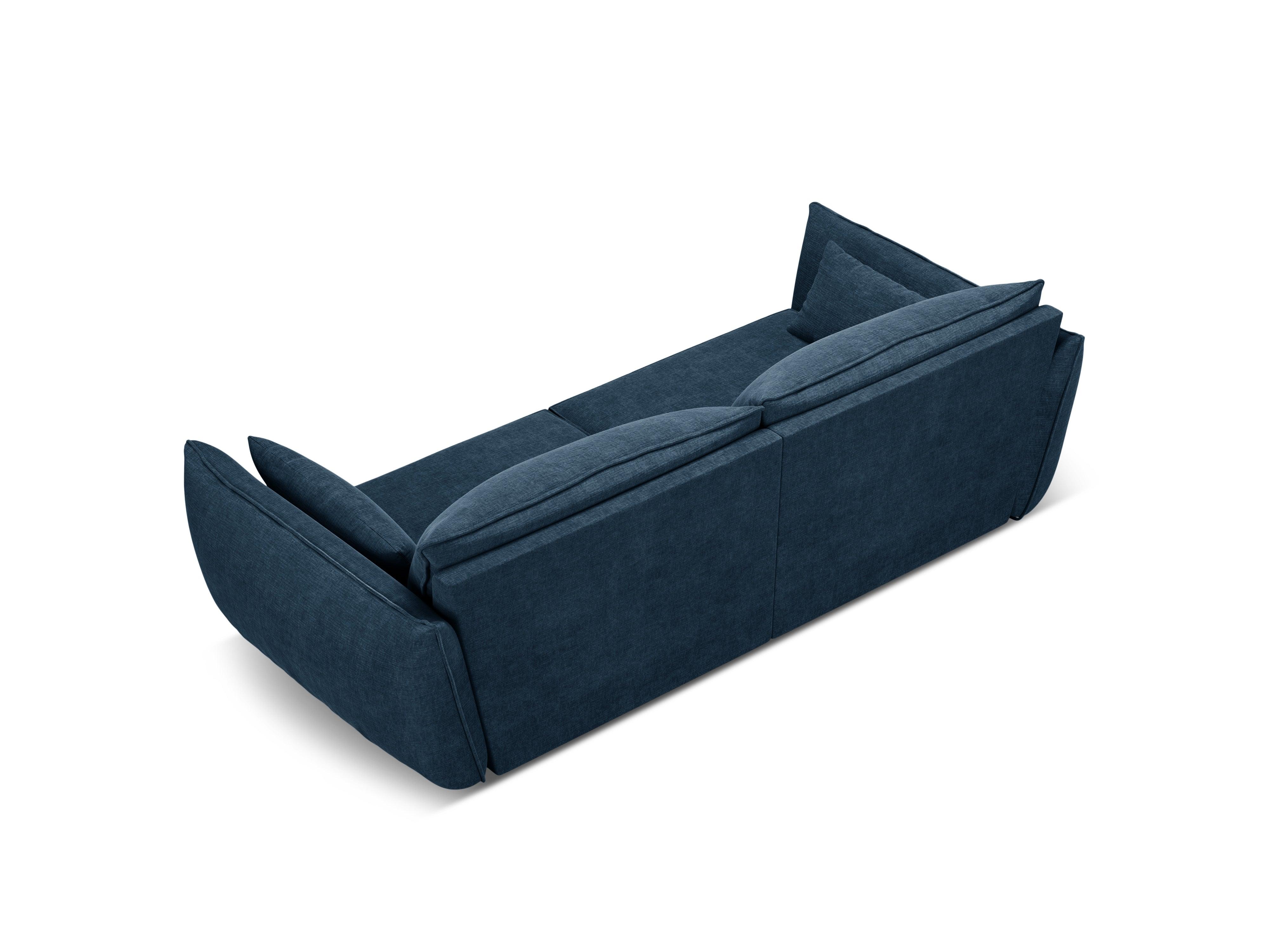 Sofa w tkaninie szenilowej 3-osobowa VANDA granat królewski Mazzini Sofas    Eye on Design