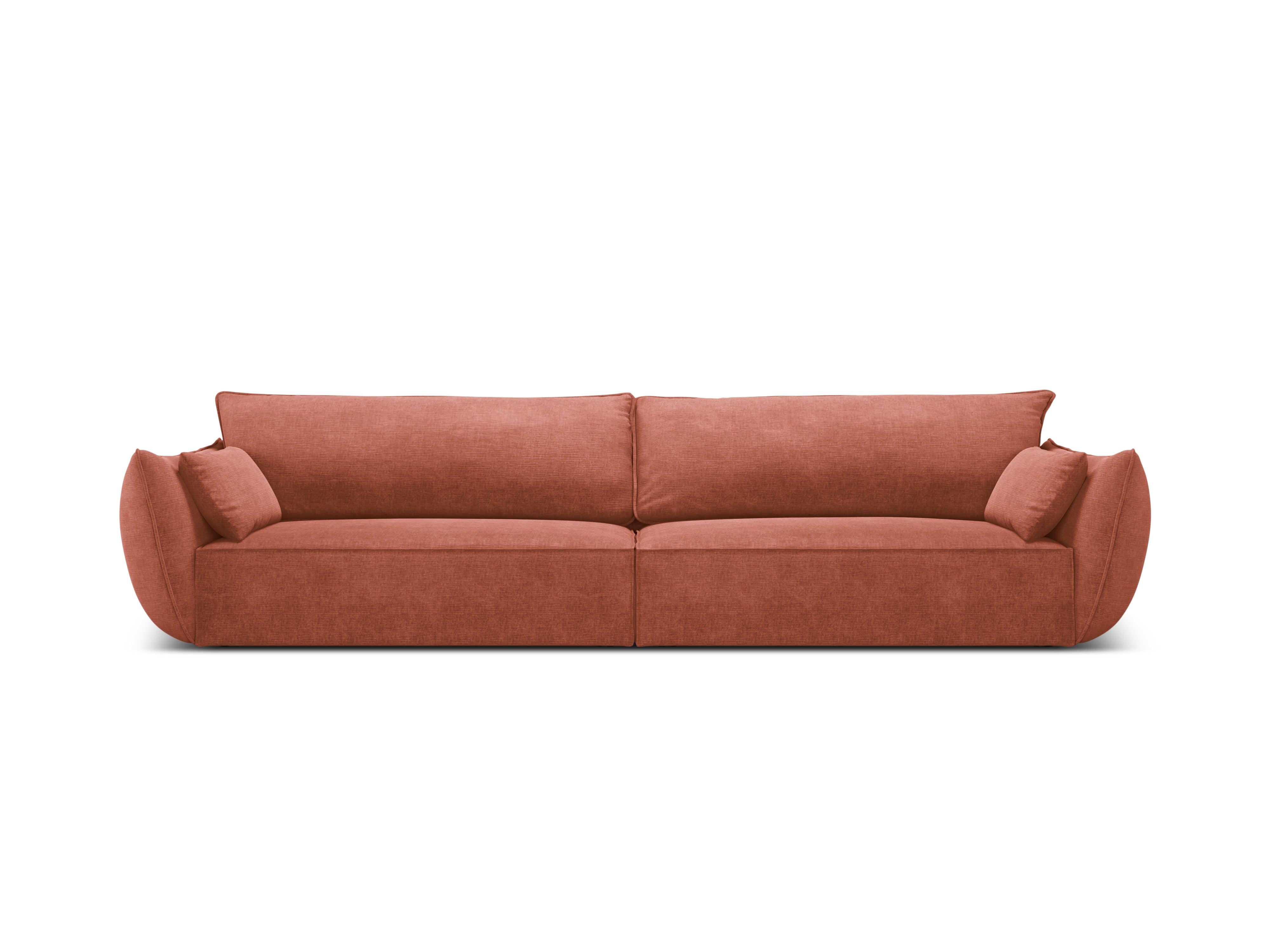 Sofa w tkaninie szenilowej 4-osobowa VANDA terracotta Mazzini Sofas    Eye on Design