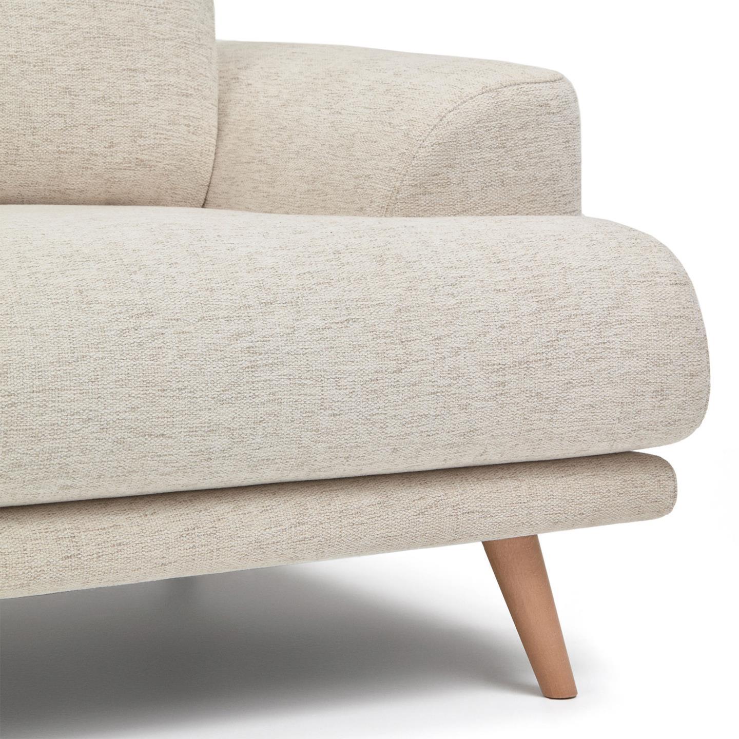 Sofa w tkaninie szenilowej KARIN kremowy La Forma    Eye on Design