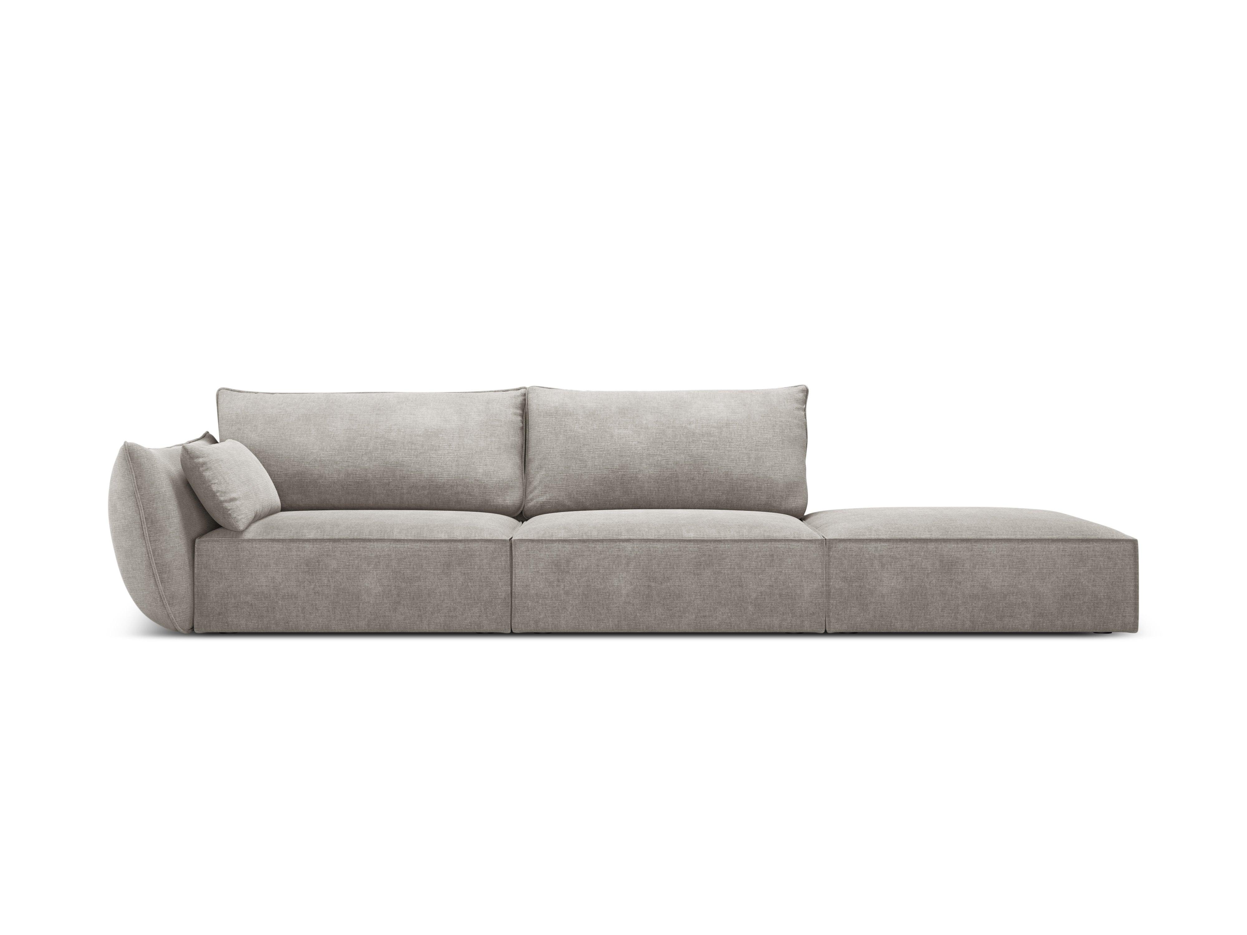 Sofa w tkaninie szenilowej prawostronna otwarta VANDA jasnoszary Mazzini Sofas    Eye on Design