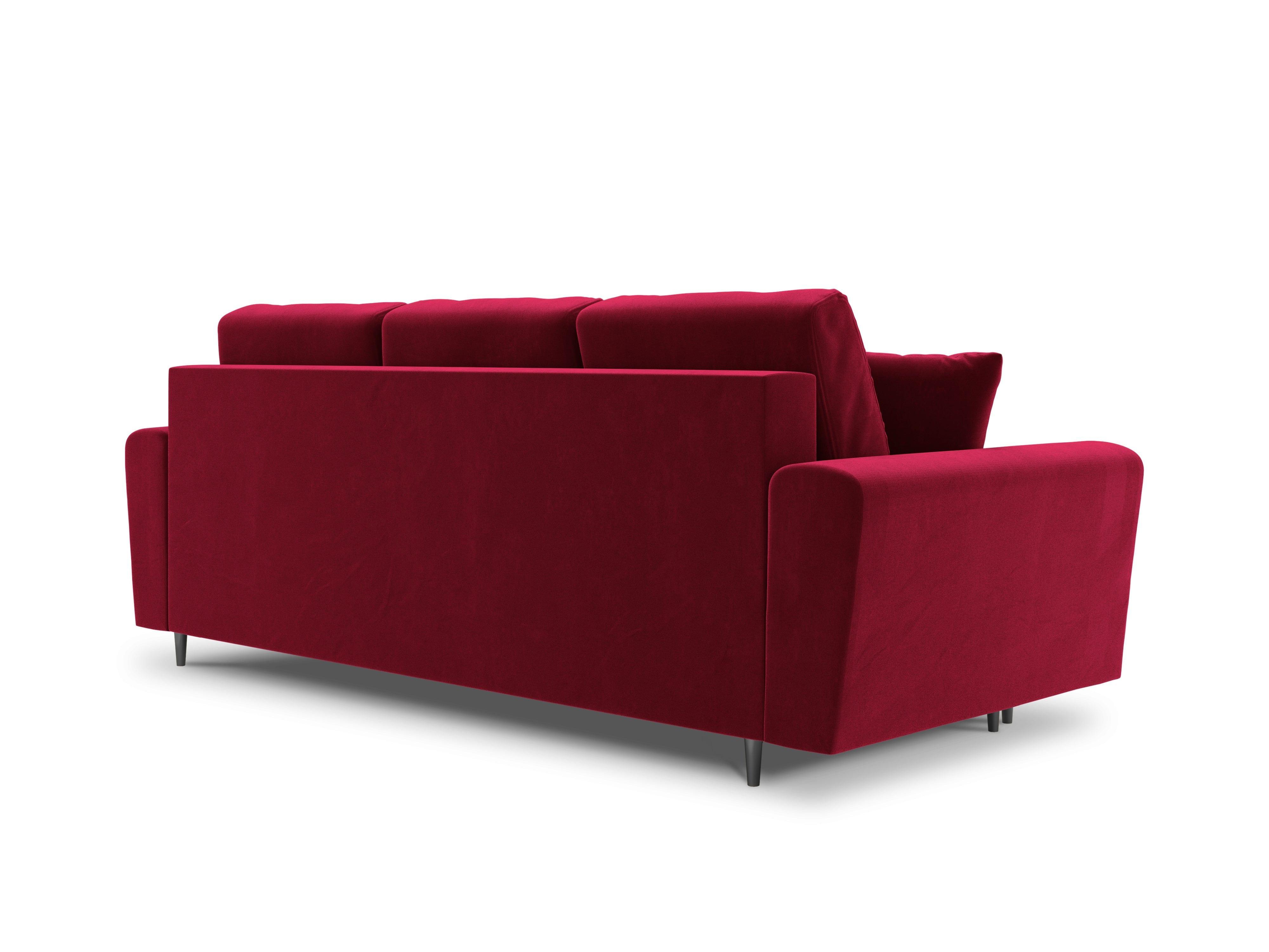 Sofa z funkcją spania KYOTO czerwony ze złotą podstawą Cosmopolitan Design    Eye on Design