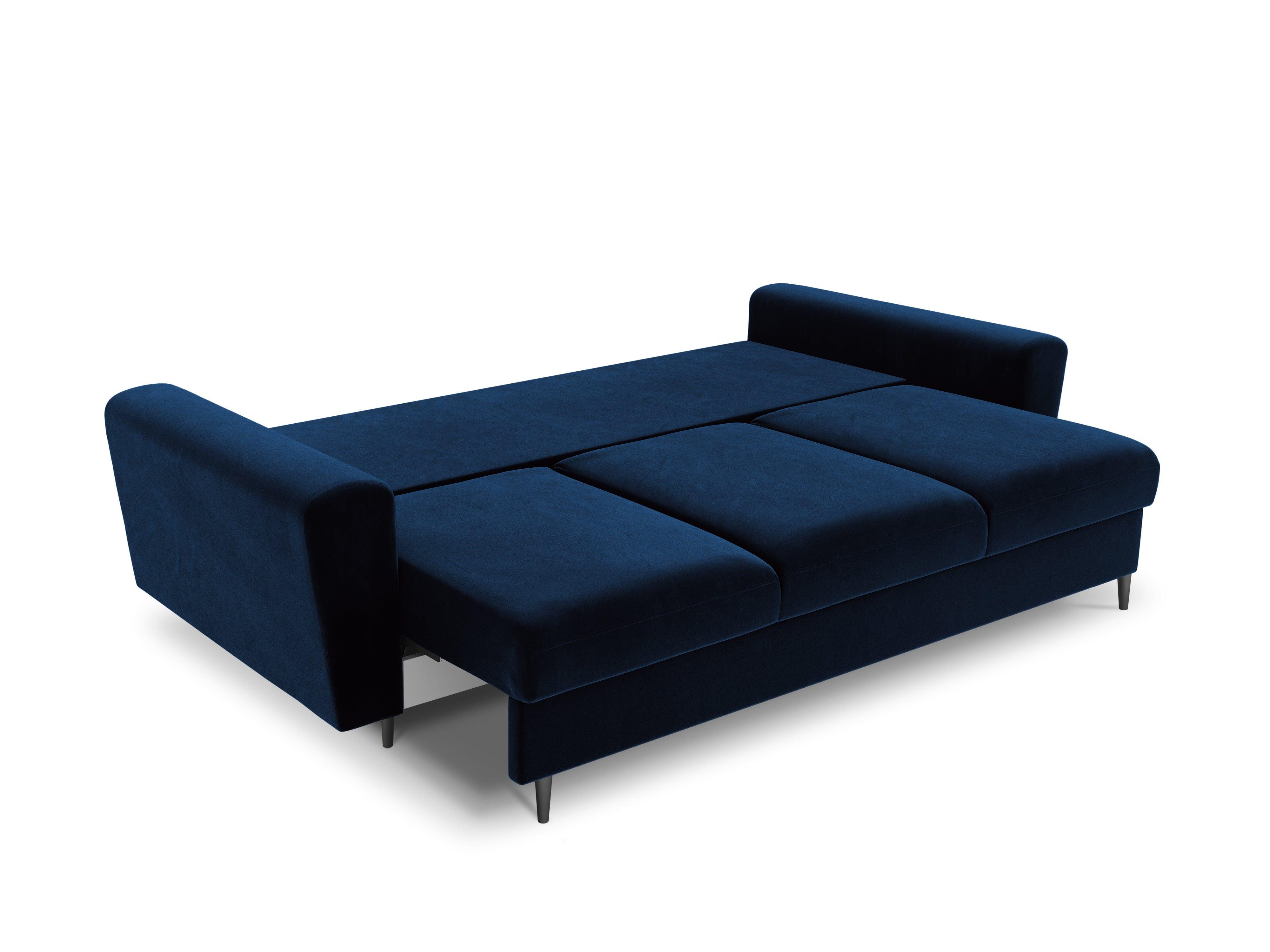 Sofa z funkcją spania KYOTO niebieski z czarną podstawą Cosmopolitan Design    Eye on Design